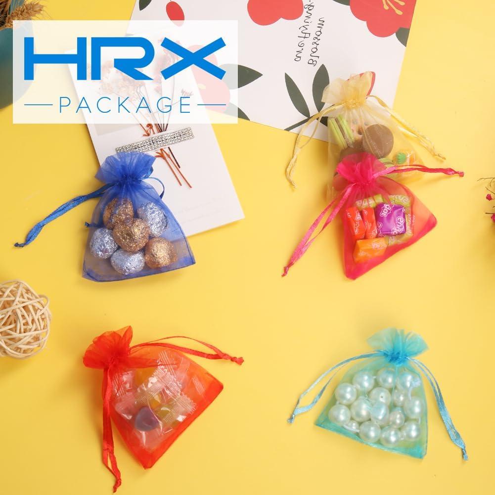 Paquete HRX 100 Bolsas de Organza 7.6x10.2 cm Color Variado