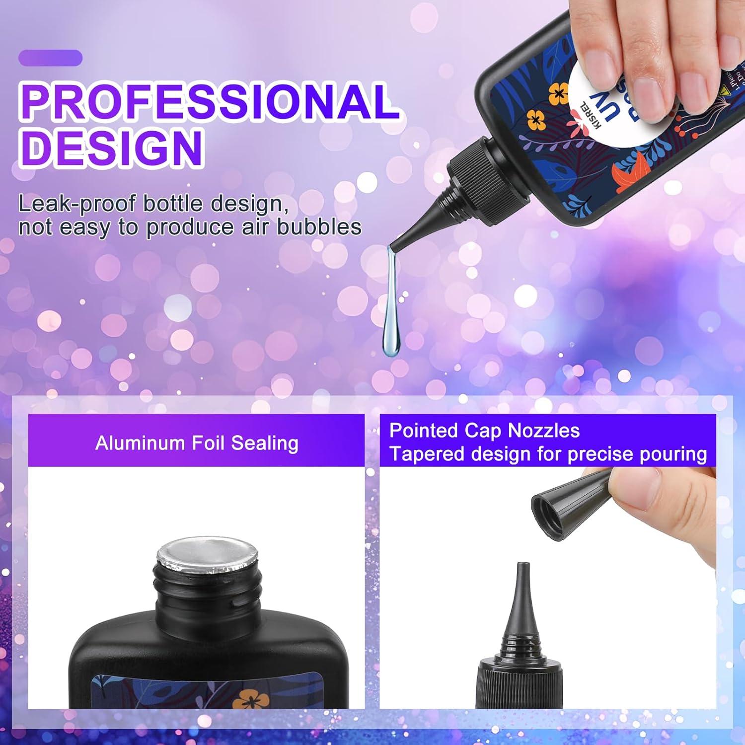 KISREL Kit de Resina UV 200g con Luz UV para Joyería