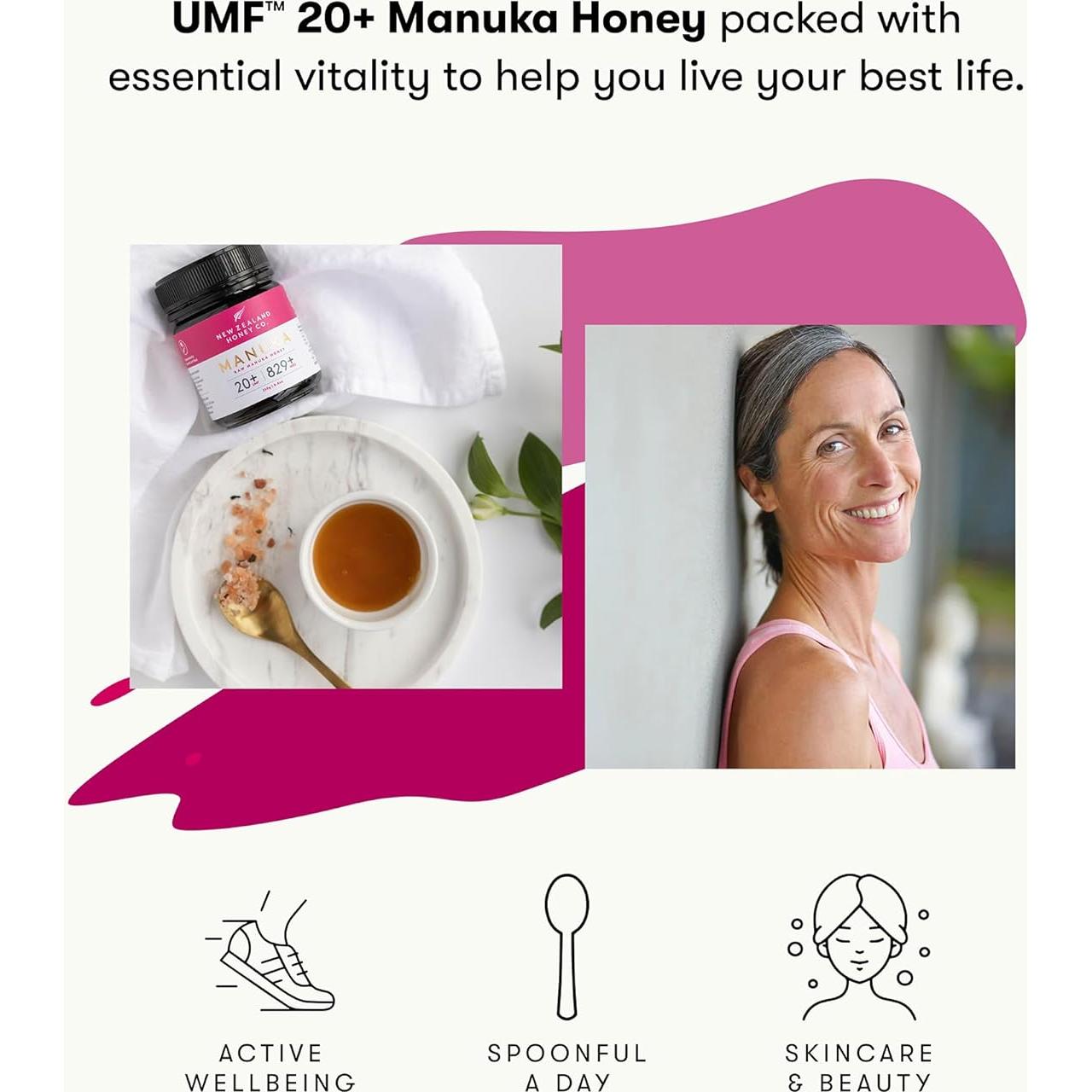 Miel Cruda Manuka UMF 20+ MGO 829+ New Zealand Honey Co. 500g