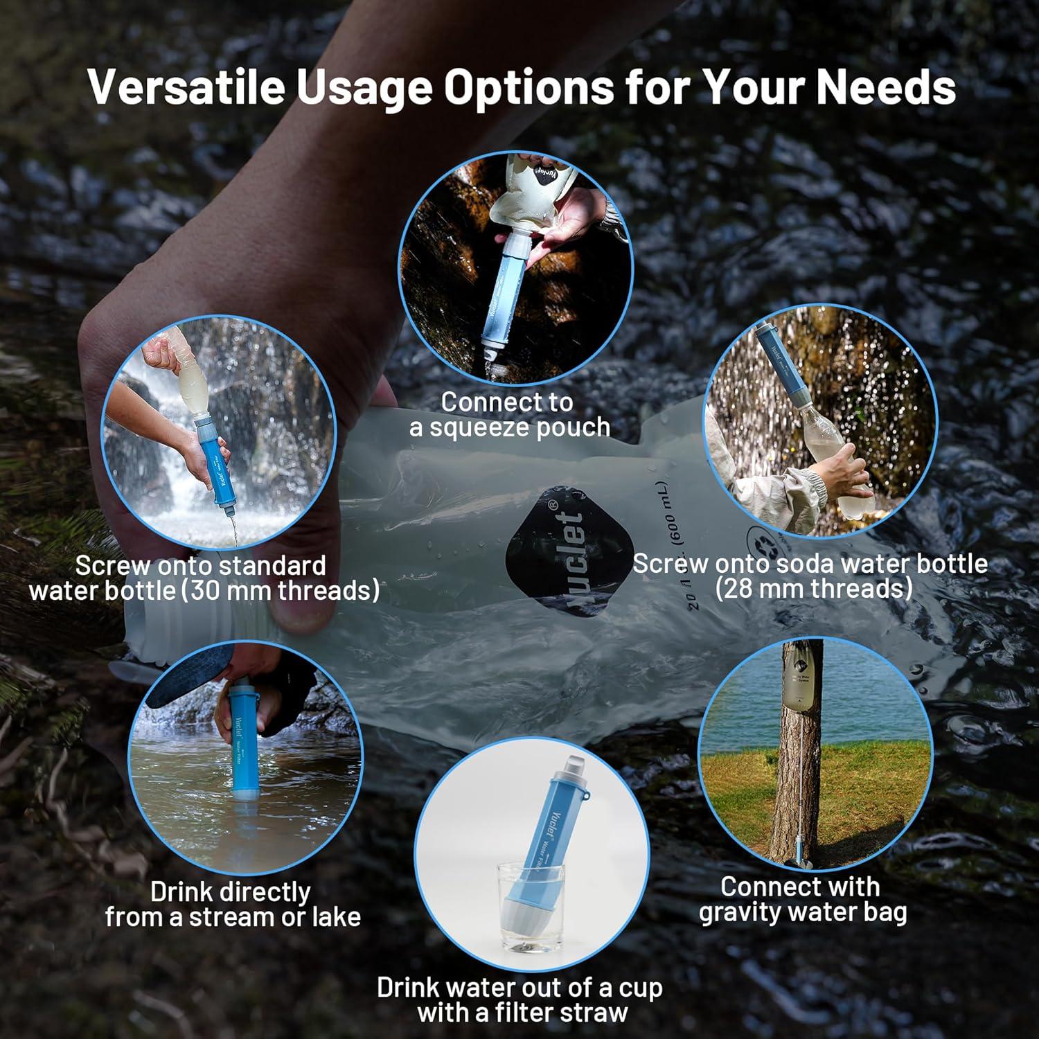 Sistema de Filtración de Agua Yuclet YSS01 con 4 Bolsas 600ml