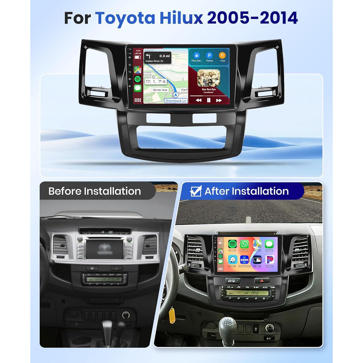 Estéreo de Coche Android 13 METEESER para Toyota Hilux 2005-2014