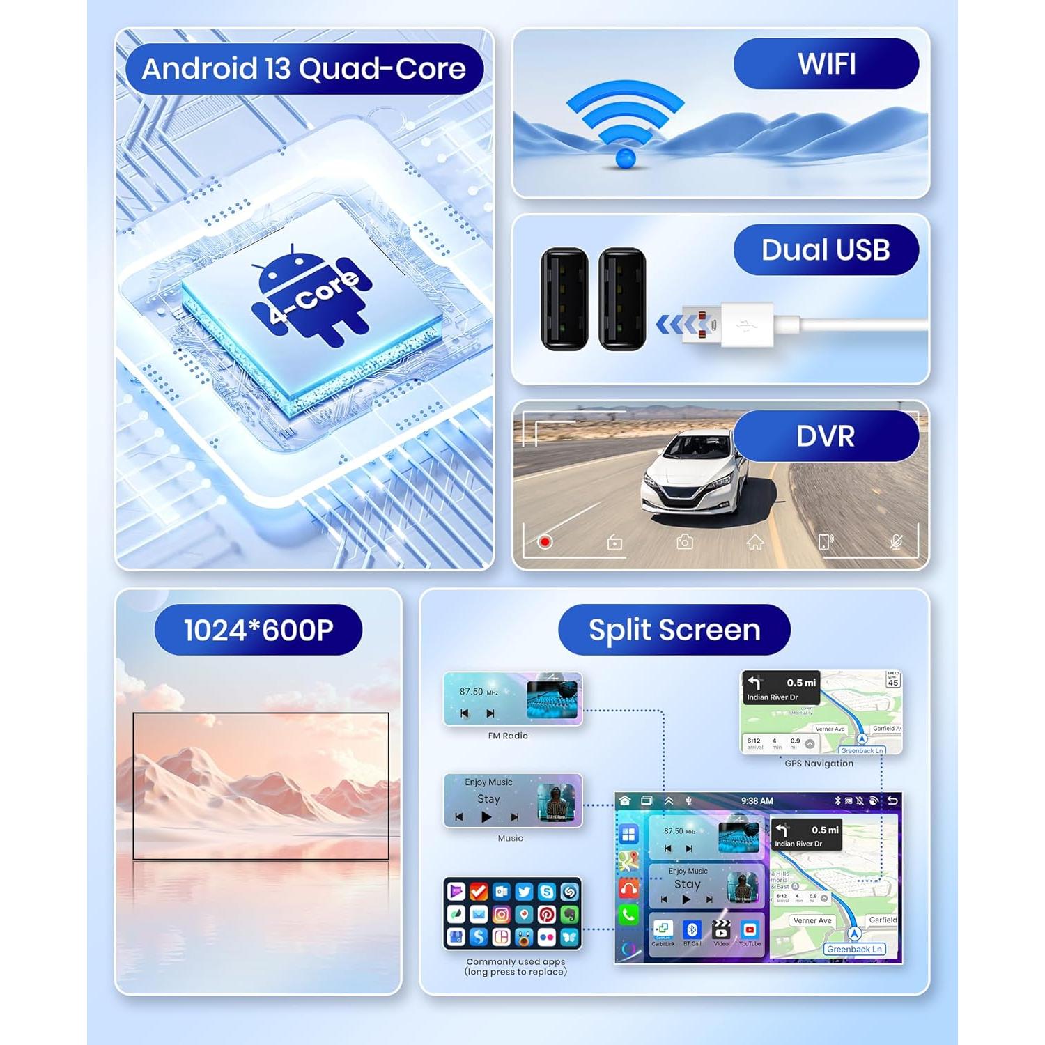 Estéreo de Coche Android 13 METEESER para Toyota Hilux 2005-2014