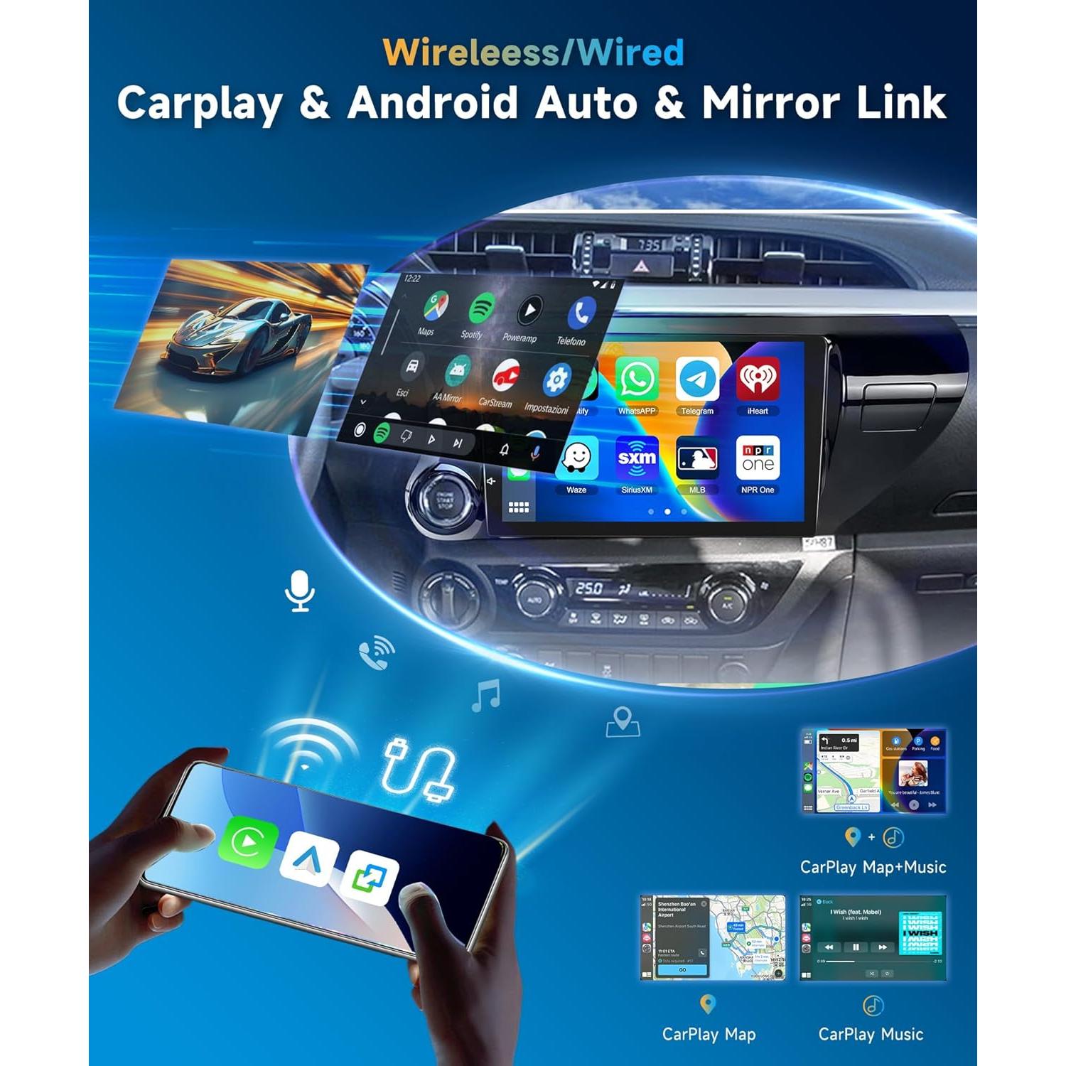 Radio de Coche Android 10.1" METEESER para Toyota Hilux 2015-2020