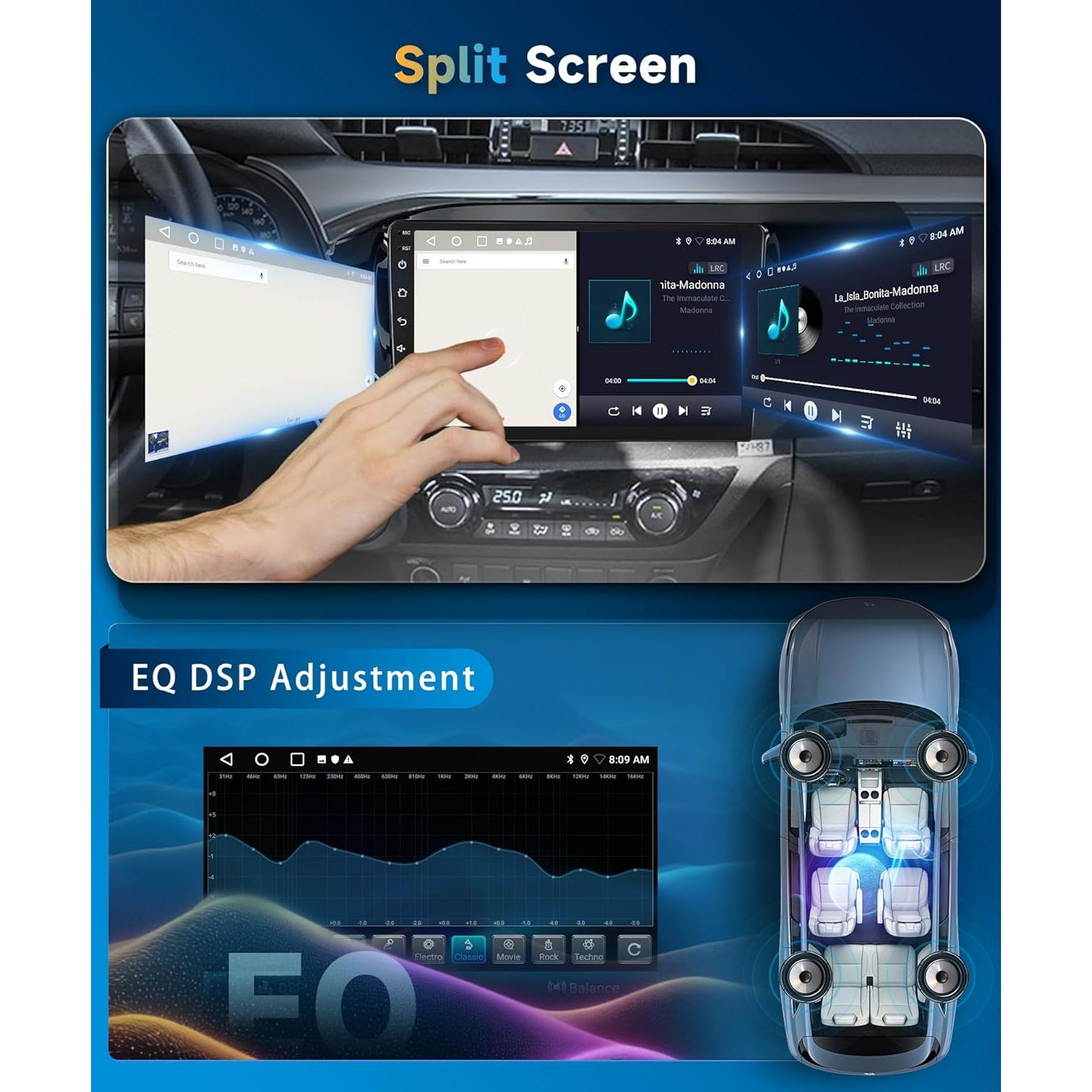 Radio de Coche Android 10.1" METEESER para Toyota Hilux 2015-2020