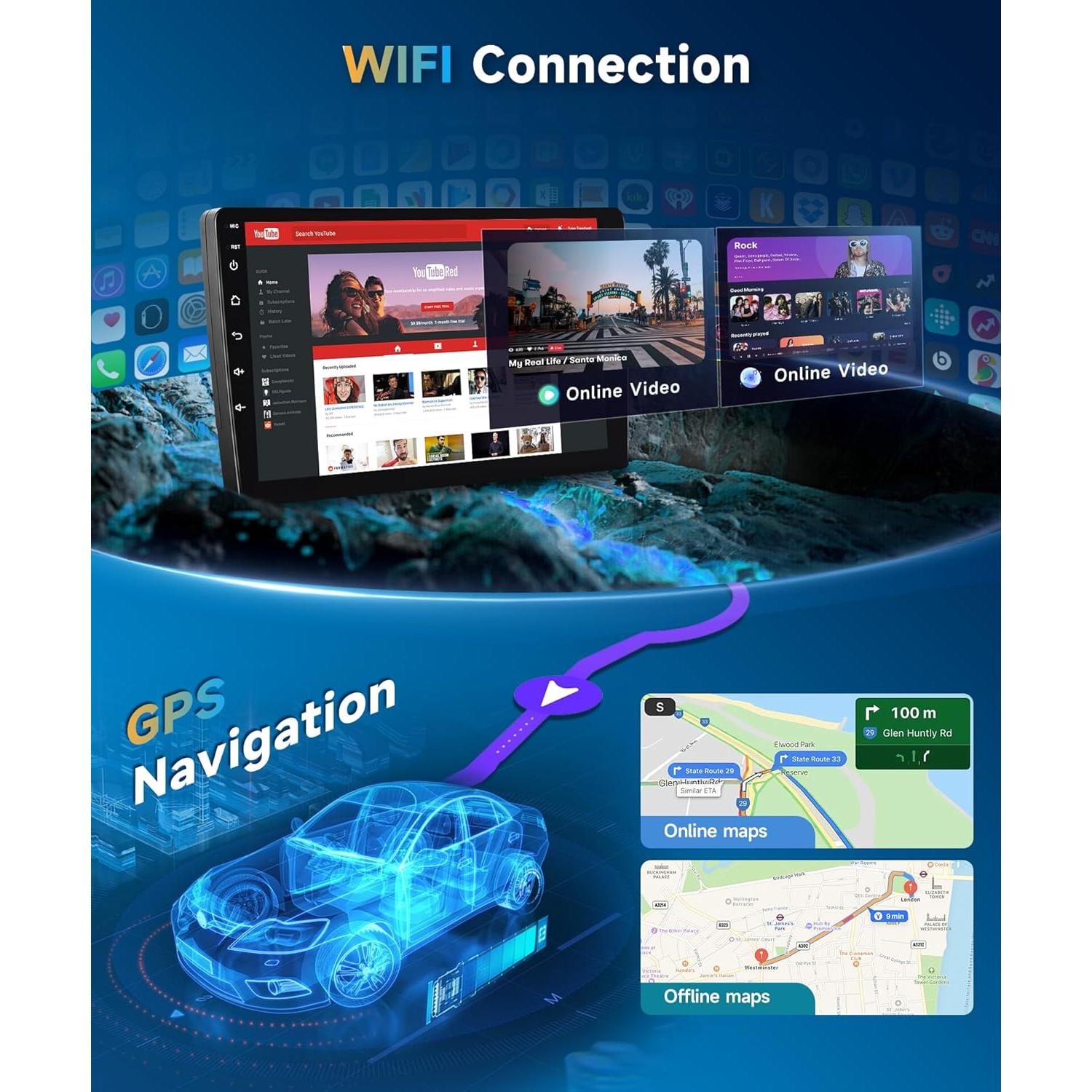 Radio de Coche Android 10.1" METEESER para Toyota Hilux 2015-2020