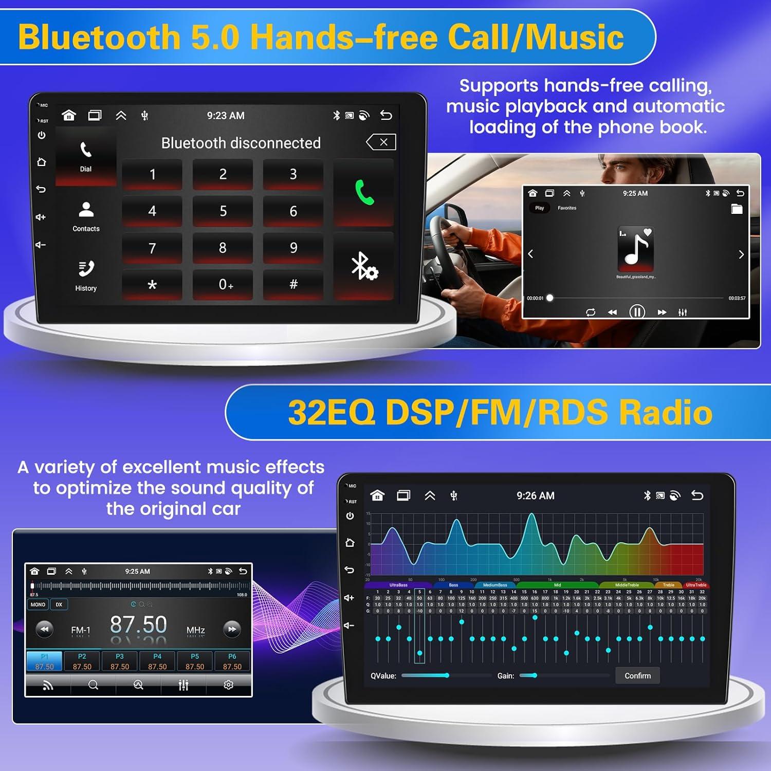 Estéreo Android 9'' Fuluku para Toyota Hilux 2005-2014 4+64GB