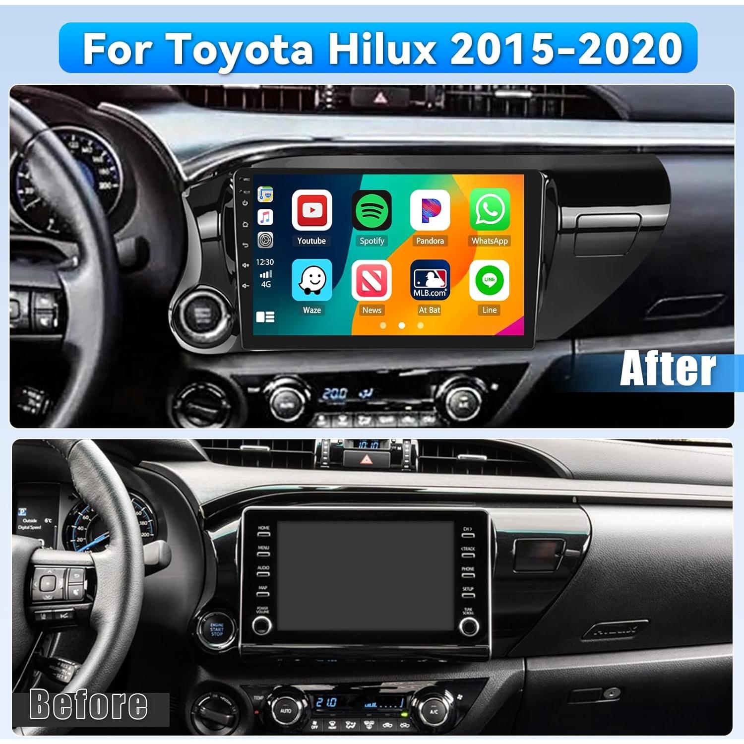 Estéreo de Coche Roinvou para Toyota Hilux 2015-2020 10.1"