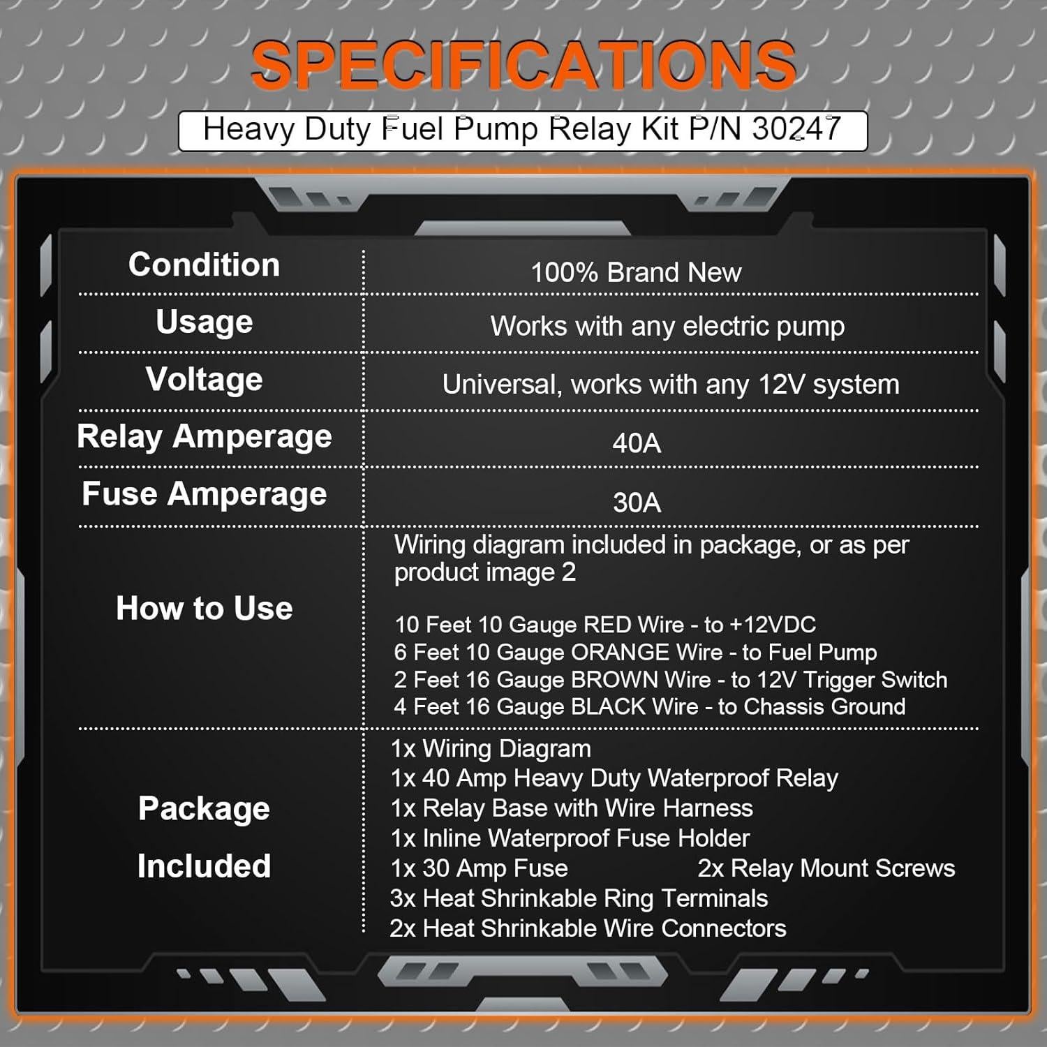 Kit de Relé de Bomba de Combustible ISINFLASH 12V 40A