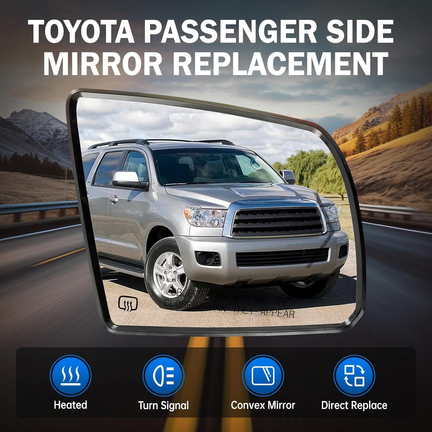 Espejo Calentado Lado Pasajero Toyota Sequoia Tundra 2008-2020