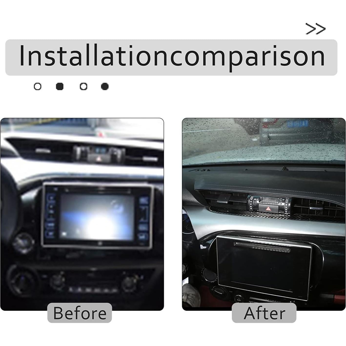 Tira de Marco de Ventilación Central Toyota Hilux 2015-2021 Fibra Carbono