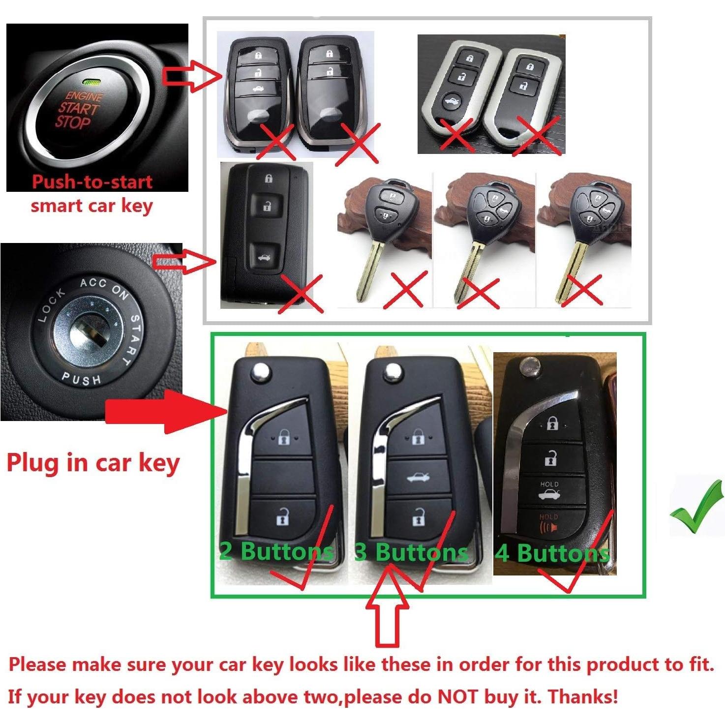 Funda de Llave de Silicona Toyota 4Runner Avalon Camry Negra