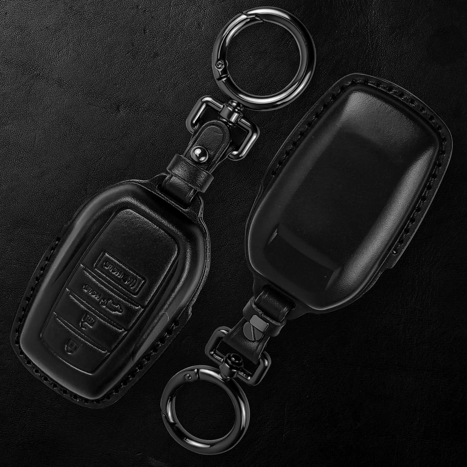 Funda de Llave Tukellen para Toyota 4 Botones de Cuero Negro
