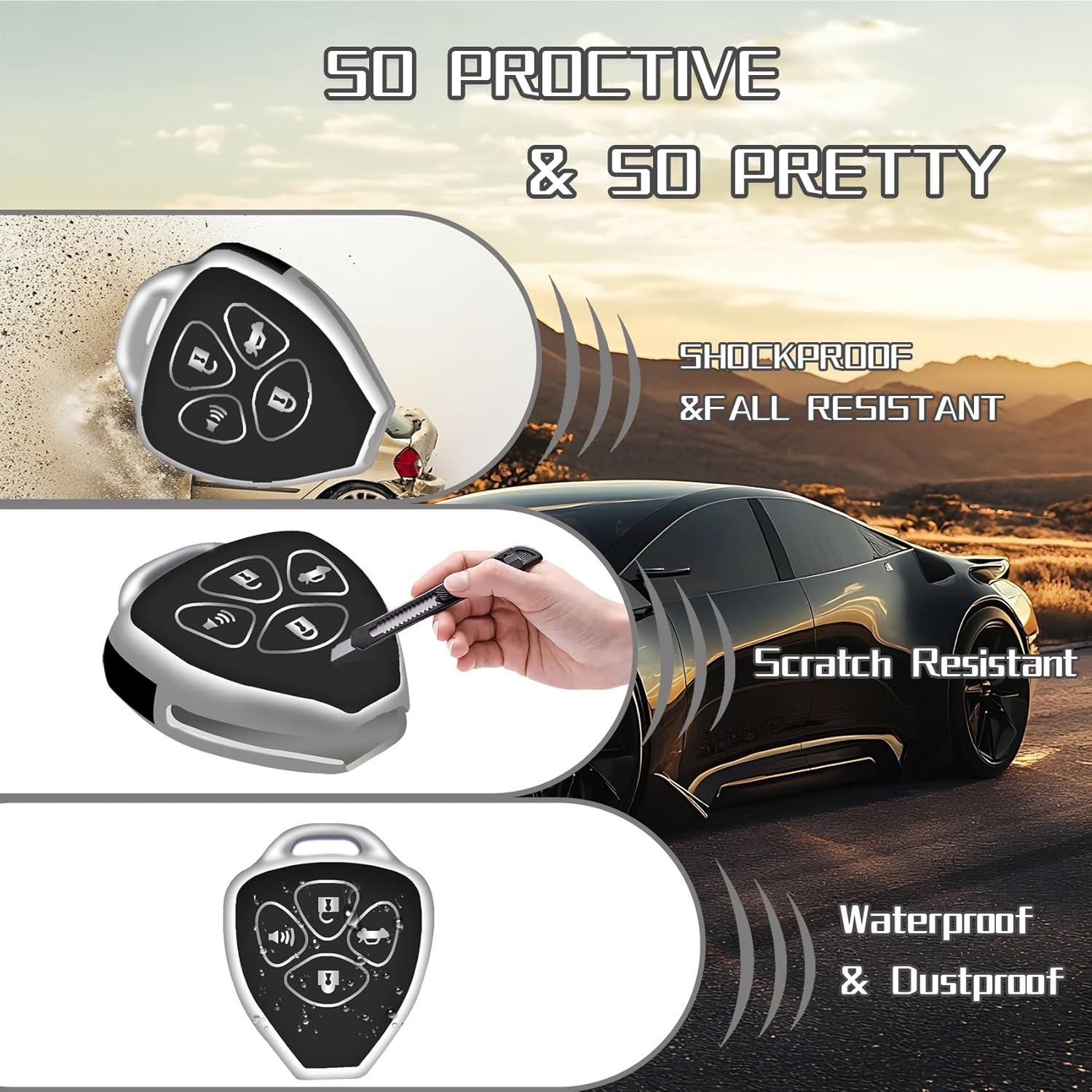 Cubierta de llavero Toyota YALNORVA 3/4 botones Negro