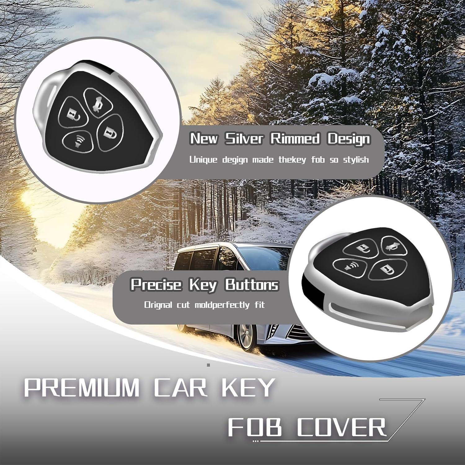 Cubierta de llavero Toyota YALNORVA 3/4 botones Negro