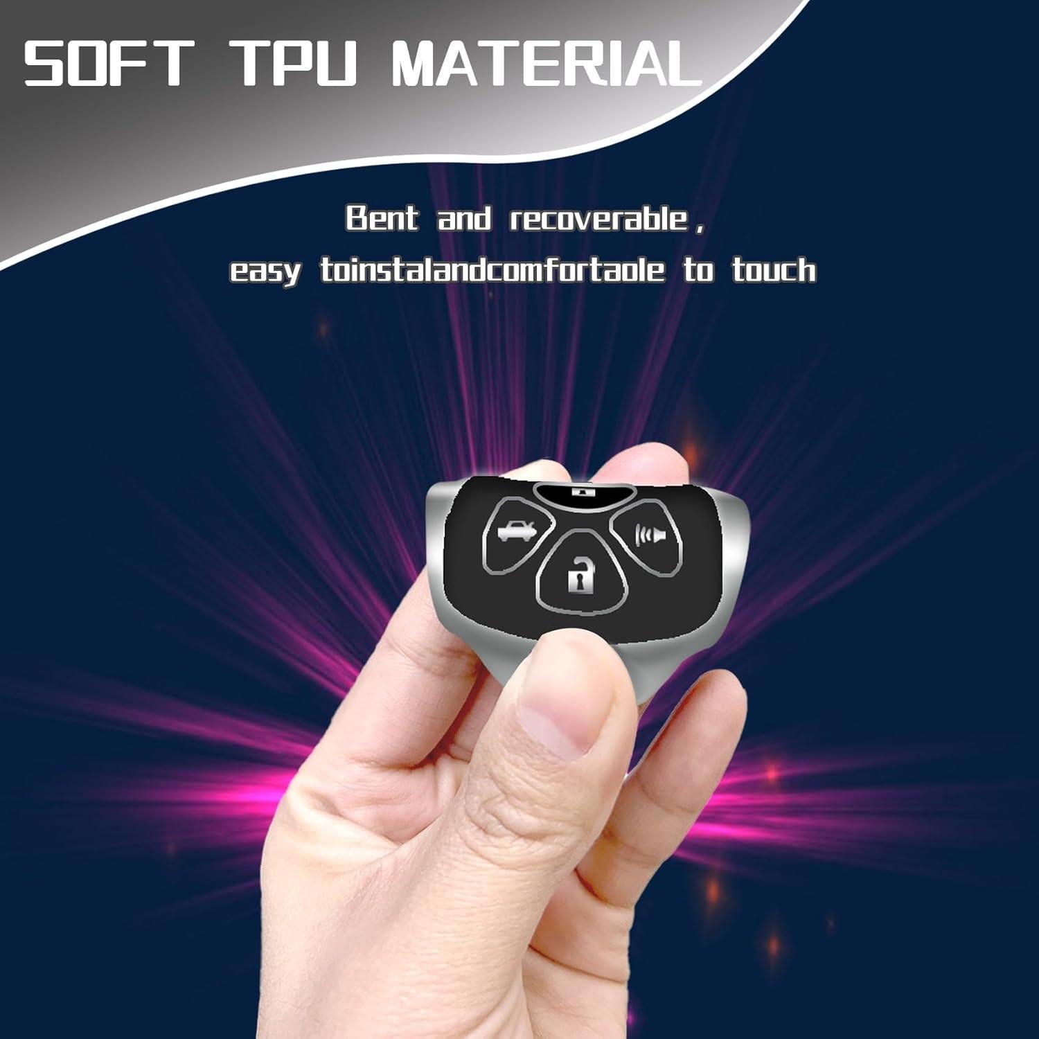 Cubierta de llavero Toyota YALNORVA 3/4 botones Negro