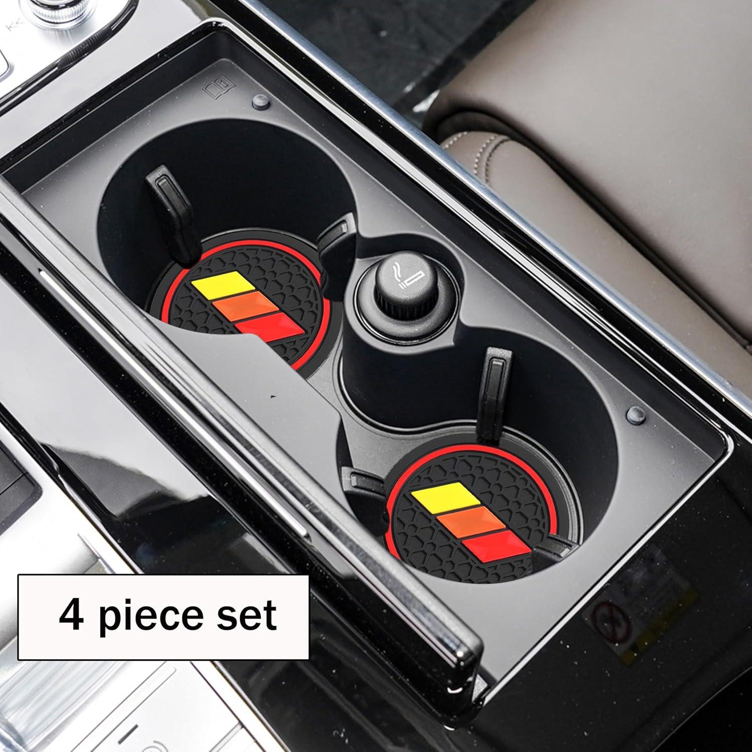 Alfombrillas Antideslizantes para Portavasos YOSRTER Rojo 4Pcs