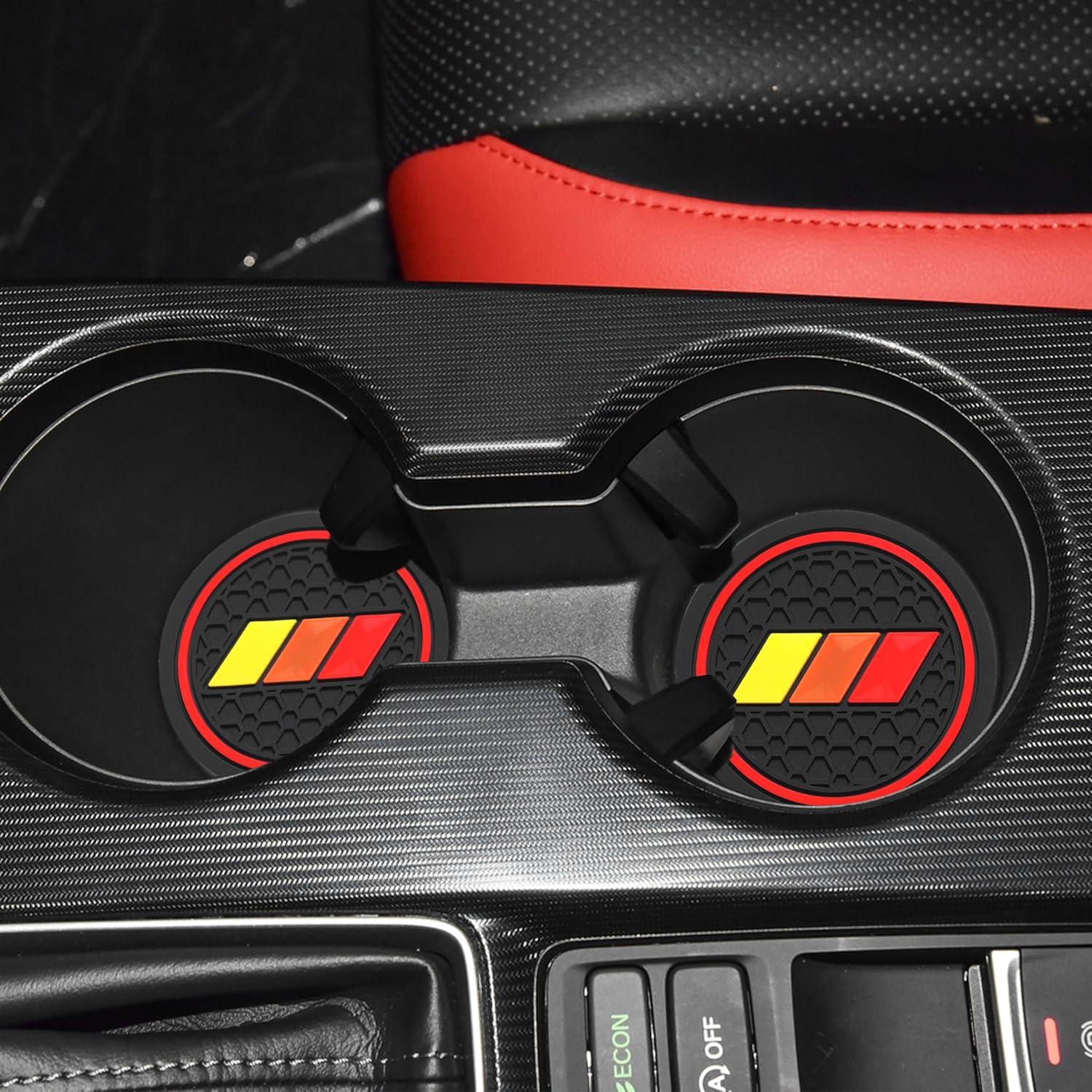 Alfombrillas Antideslizantes para Portavasos YOSRTER Rojo 4Pcs