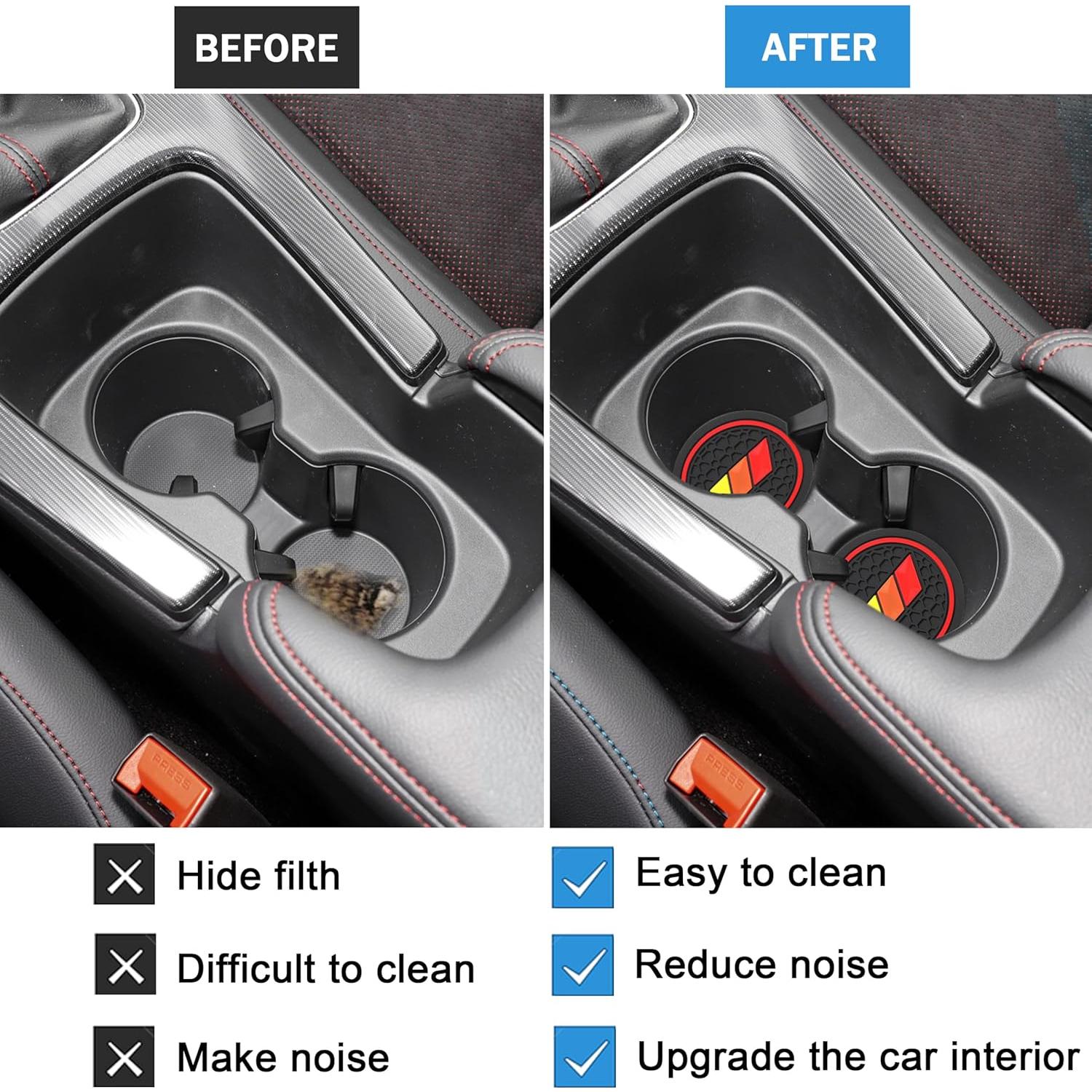 Alfombrillas Antideslizantes para Portavasos YOSRTER Rojo 4Pcs