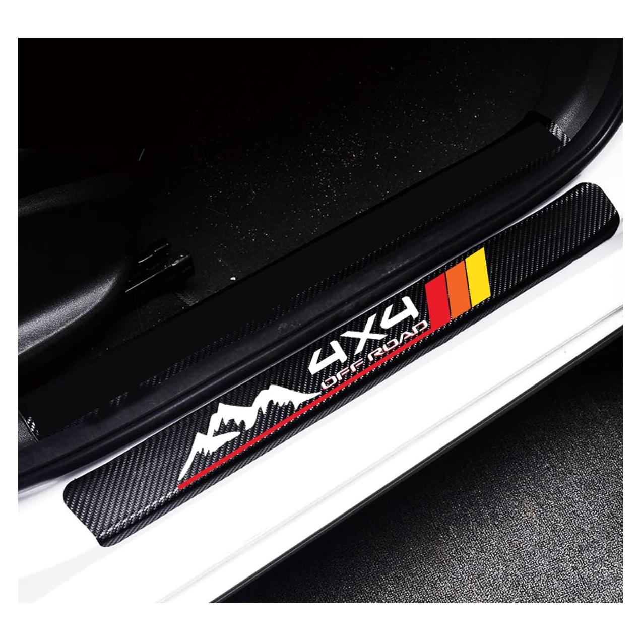 Protector de Umbral de Puerta MAXDOOL Vinilo Carbono Rojo