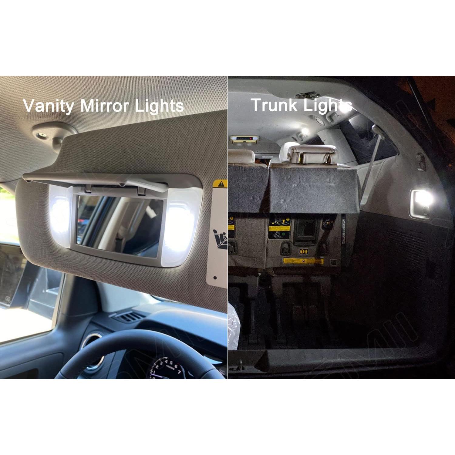 Kit de luces LED interiores Xpismii 6000K para Toyota Sienna 2011-2021