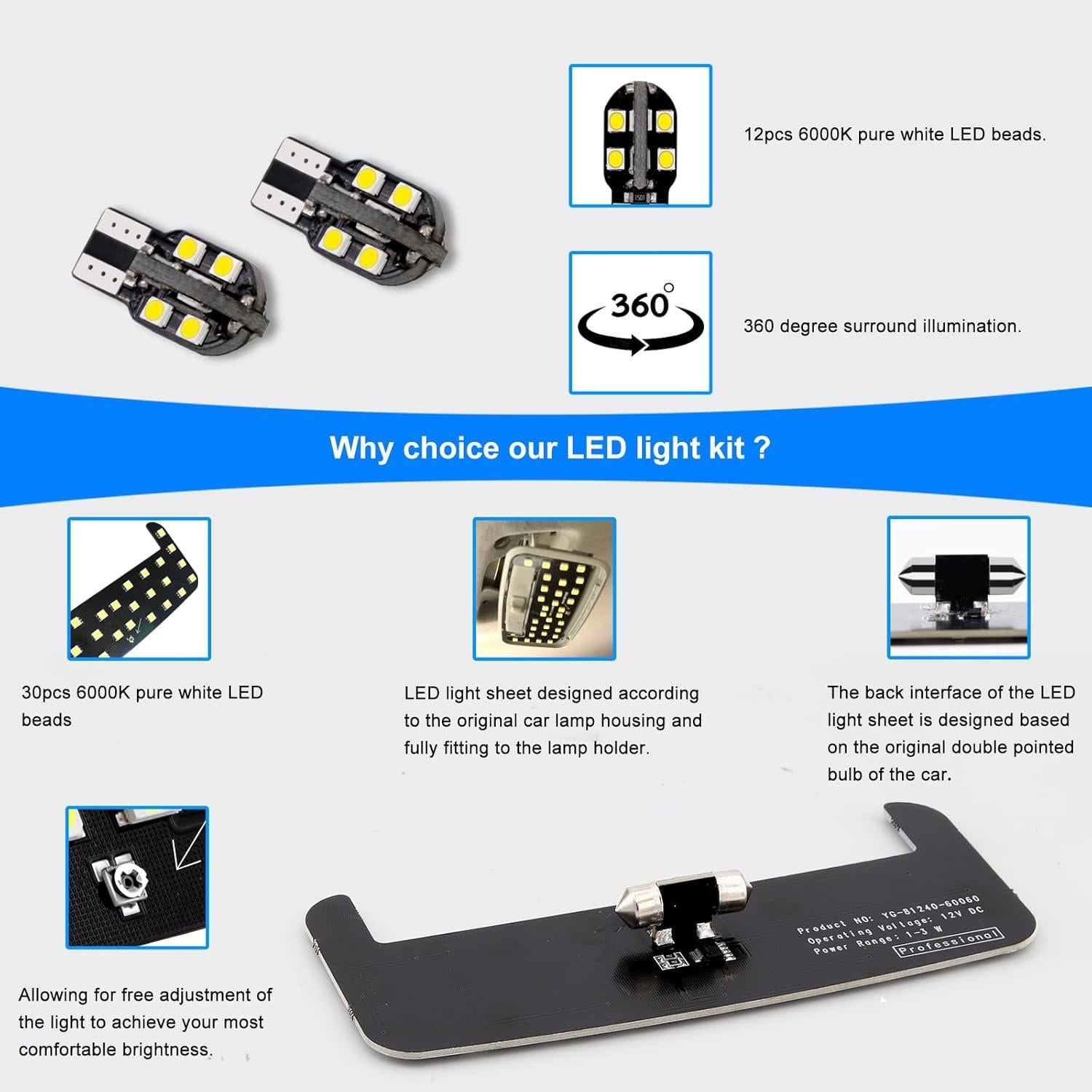 Kit de Luz LED Interior ZEN HON 6000K para Toyota