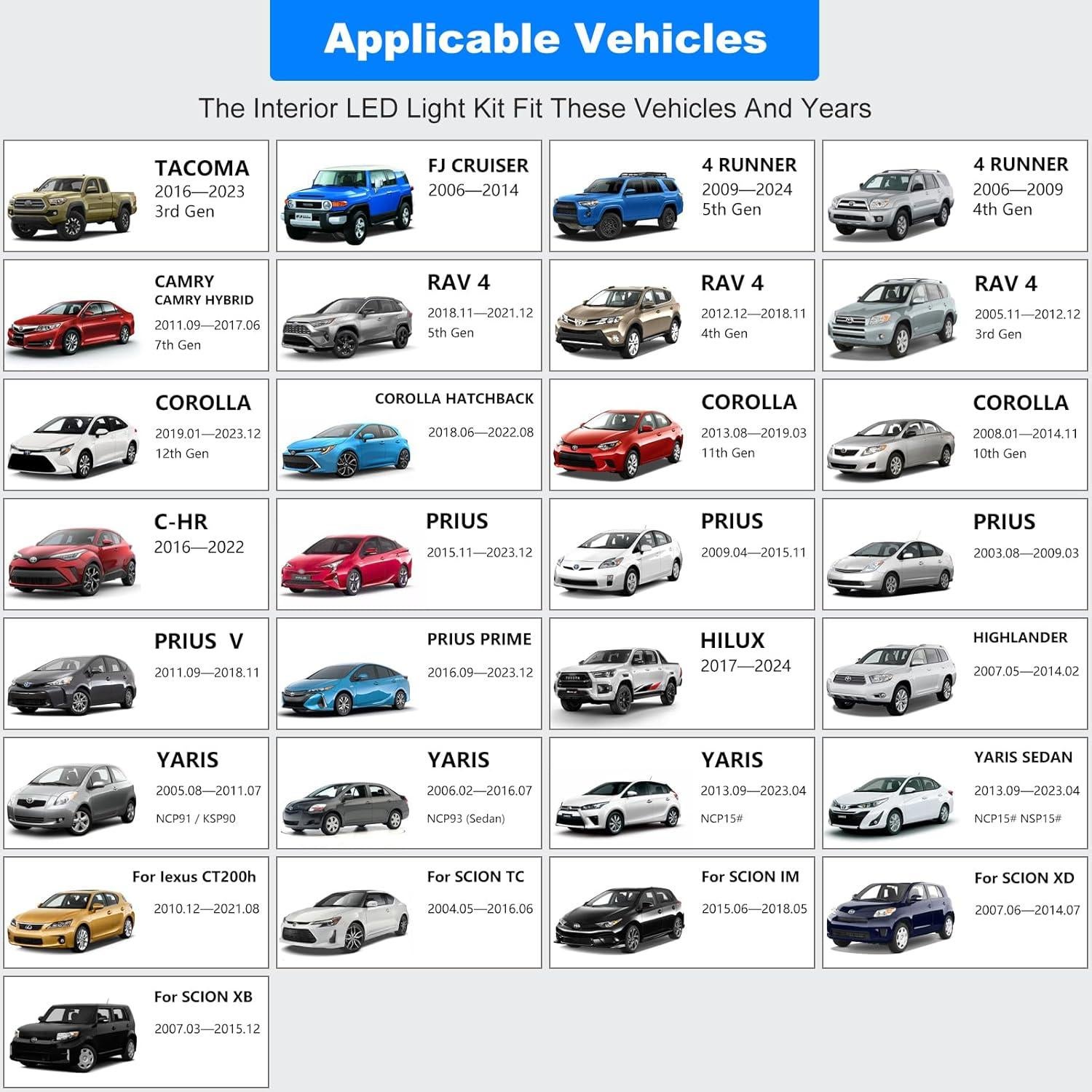 Kit de Luz LED Interior ZEN HON 6000K para Toyota