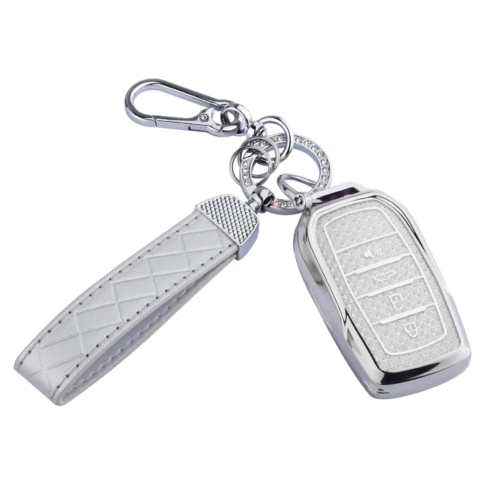 Cubierta de Llave Fob Seedwee para Toyota 4 Botones Plata