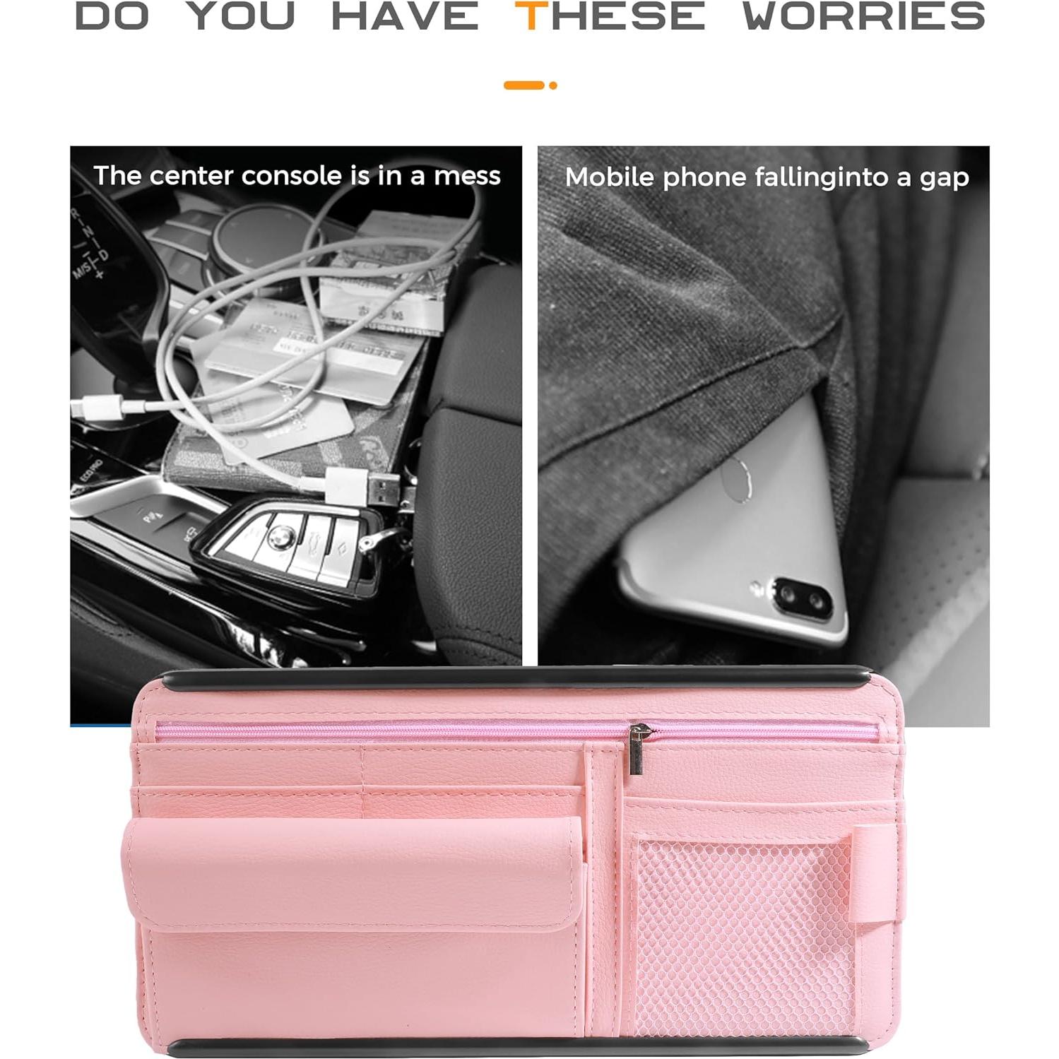 Organizador de Visera de Coche SCUARI Rosa 33.4x17.4 cm