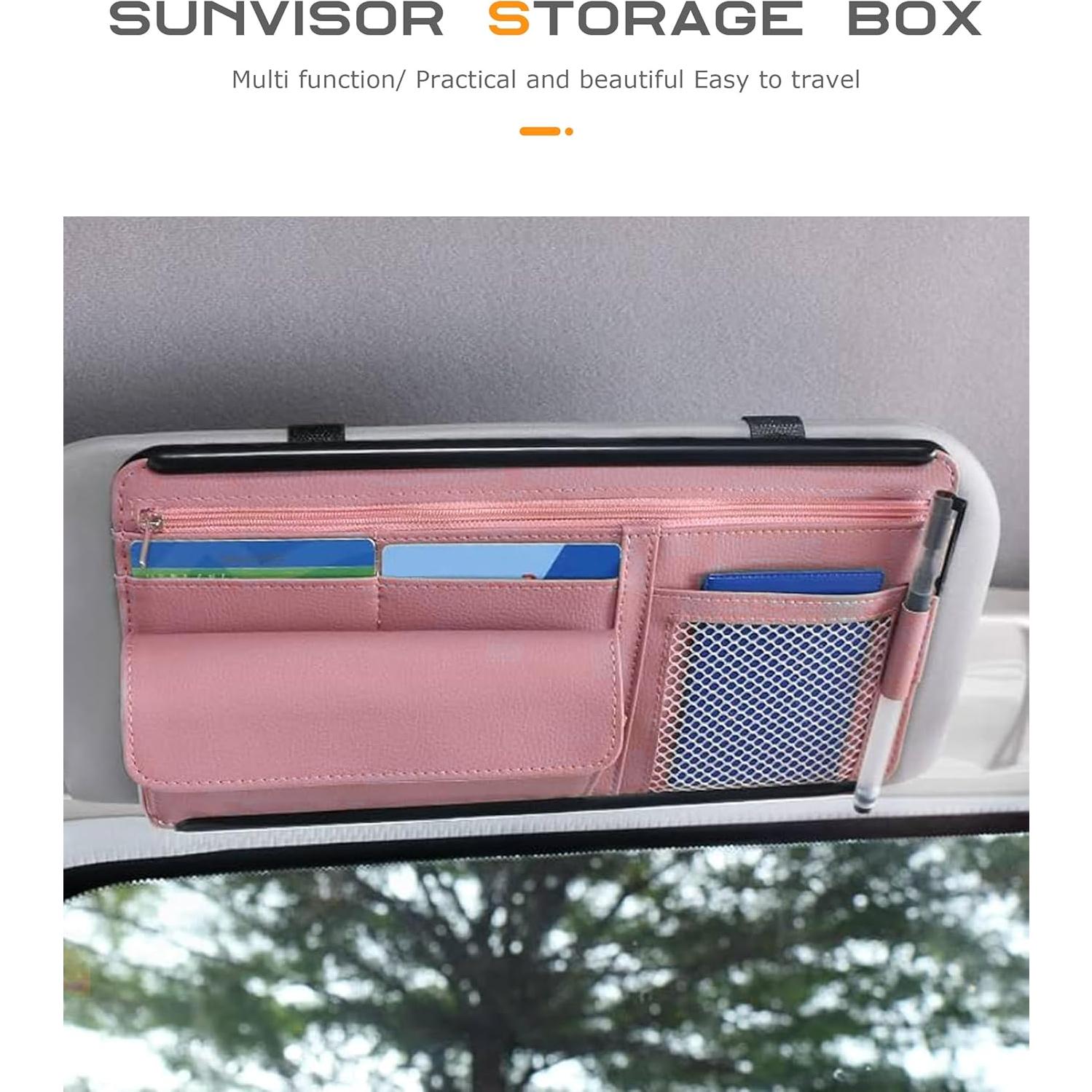 Organizador de Visera de Coche SCUARI Rosa 33.4x17.4 cm