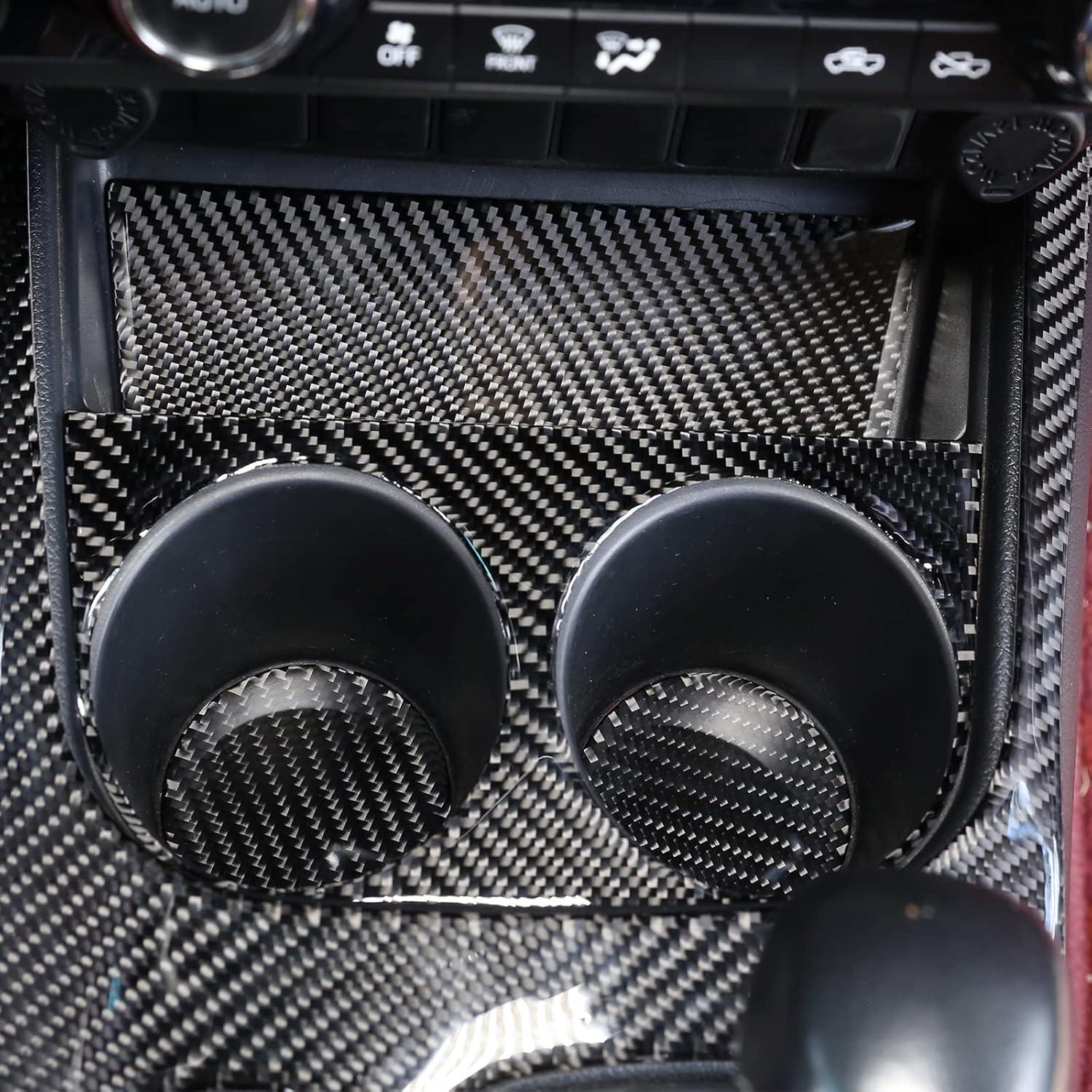 Cubierta de Fibra de Carbono Suave para Soporte de Taza Toyota Hilux 2015-2021