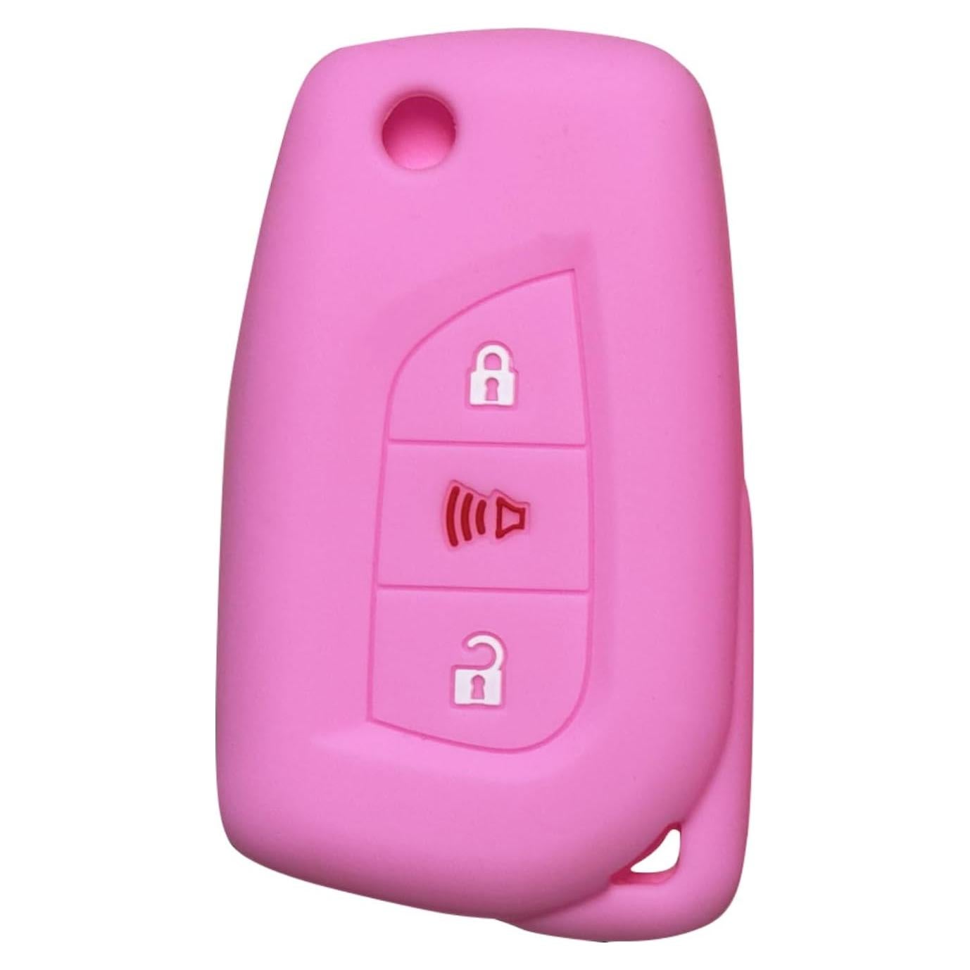 Funda de llavero Toyota Corolla 3 botones Silicona Rosa