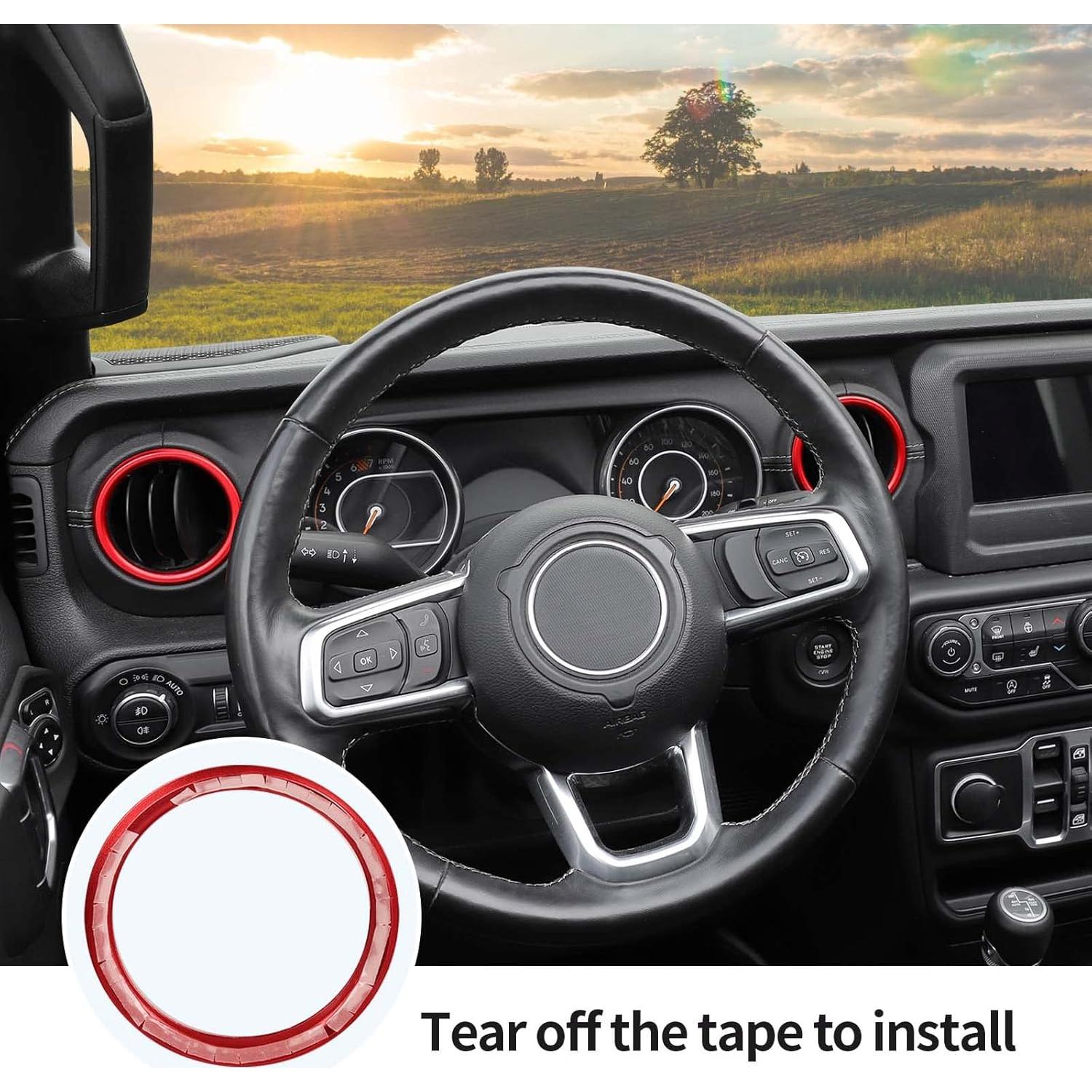 Cubierta de aire acondicionado Hoolcar para Jeep Wrangler JL 2018-2022, Rojo, 4 piezas