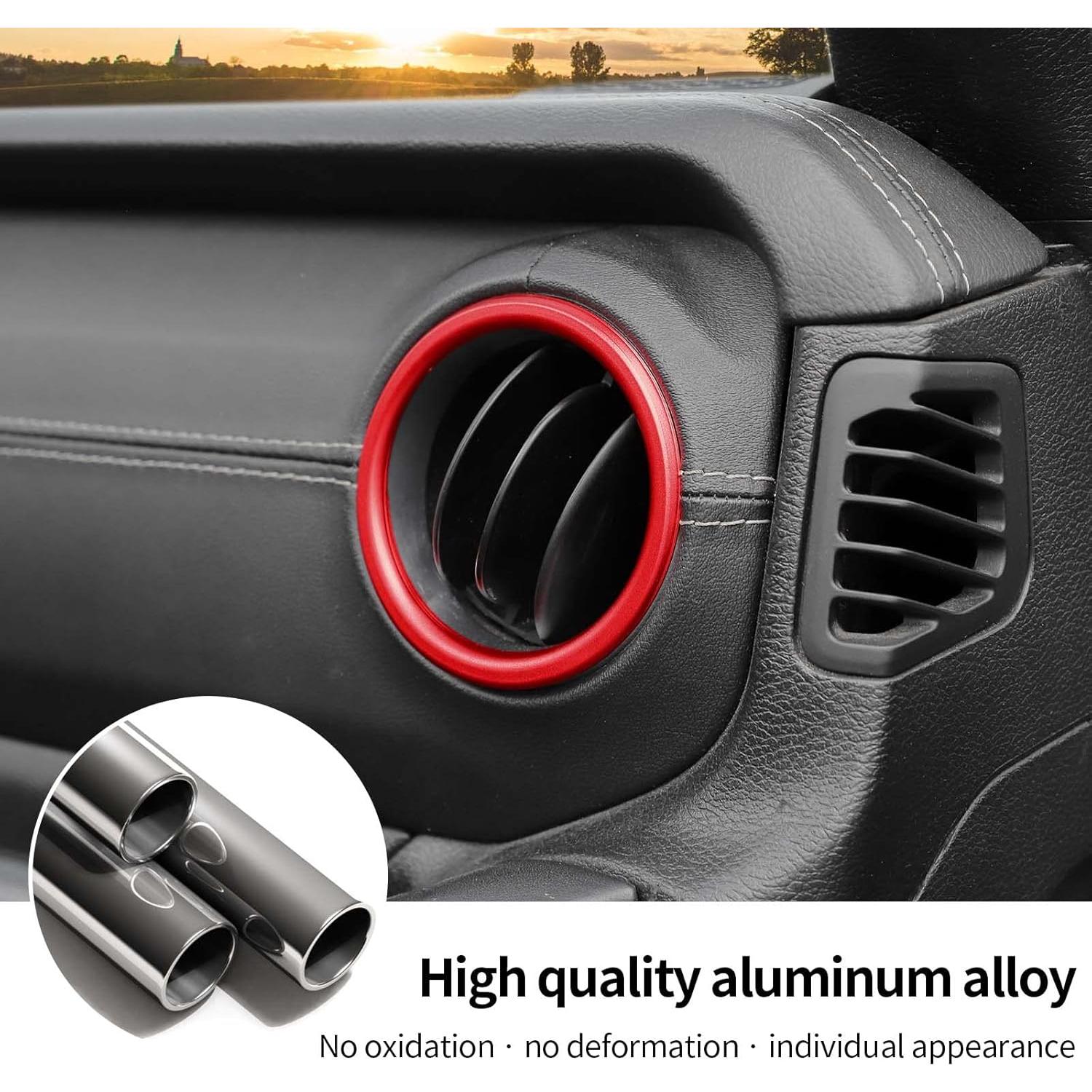 Cubierta de aire acondicionado Hoolcar para Jeep Wrangler JL 2018-2022, Rojo, 4 piezas