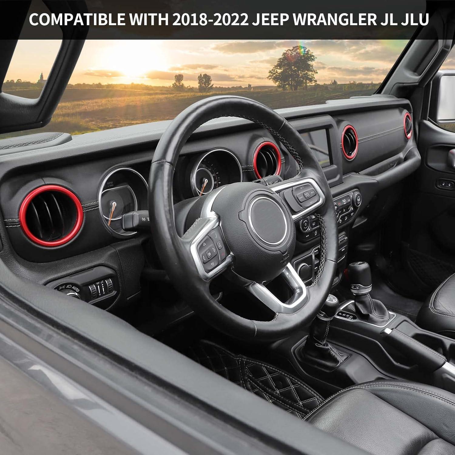 Cubierta de aire acondicionado Hoolcar para Jeep Wrangler JL 2018-2022, Rojo, 4 piezas
