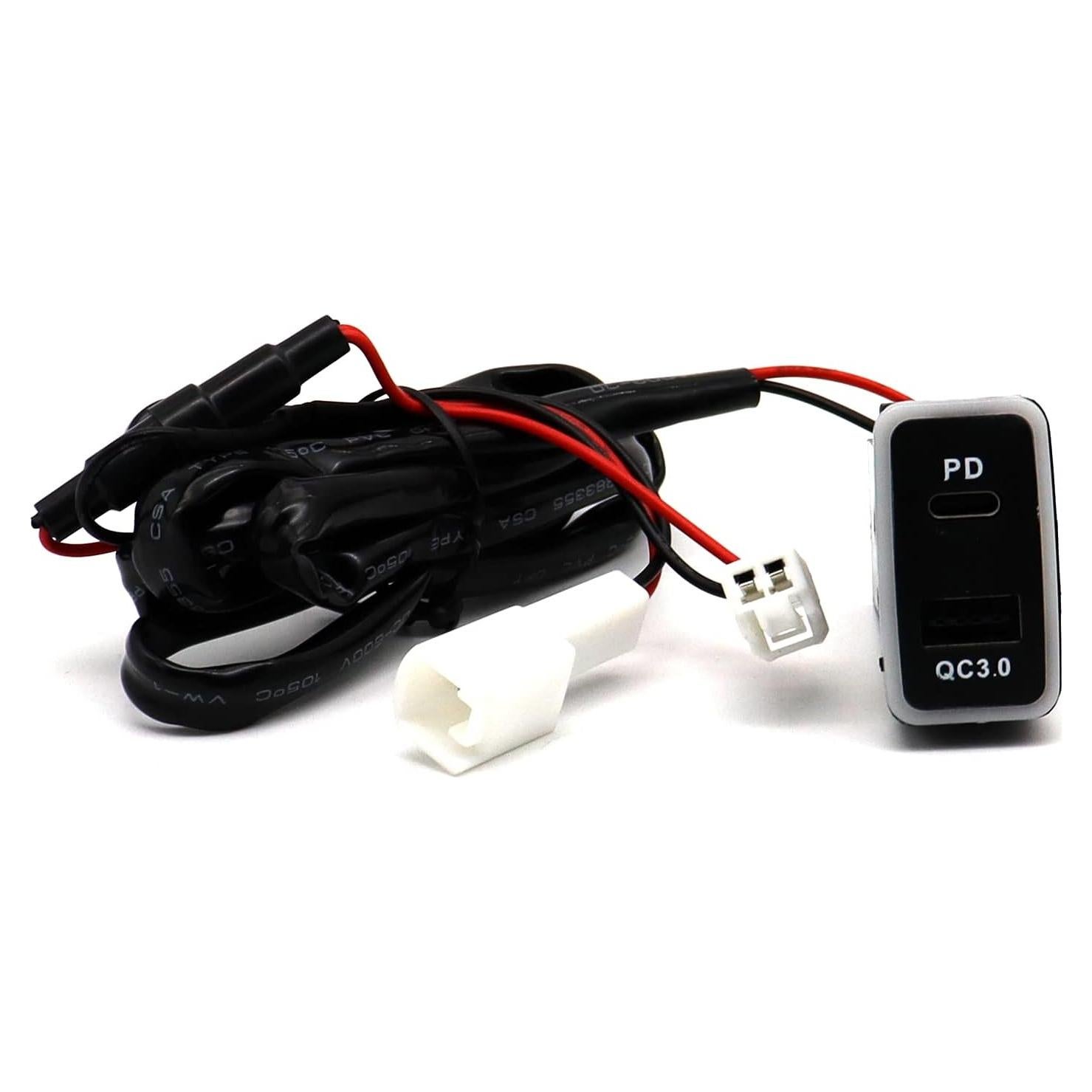 LOKEKE for Toyota Vigo QC3.0 & PD USB Type C Car Power Socket, PD USB C Quick Charge Car Charger USB Adapter Socket for Toyota Vigo