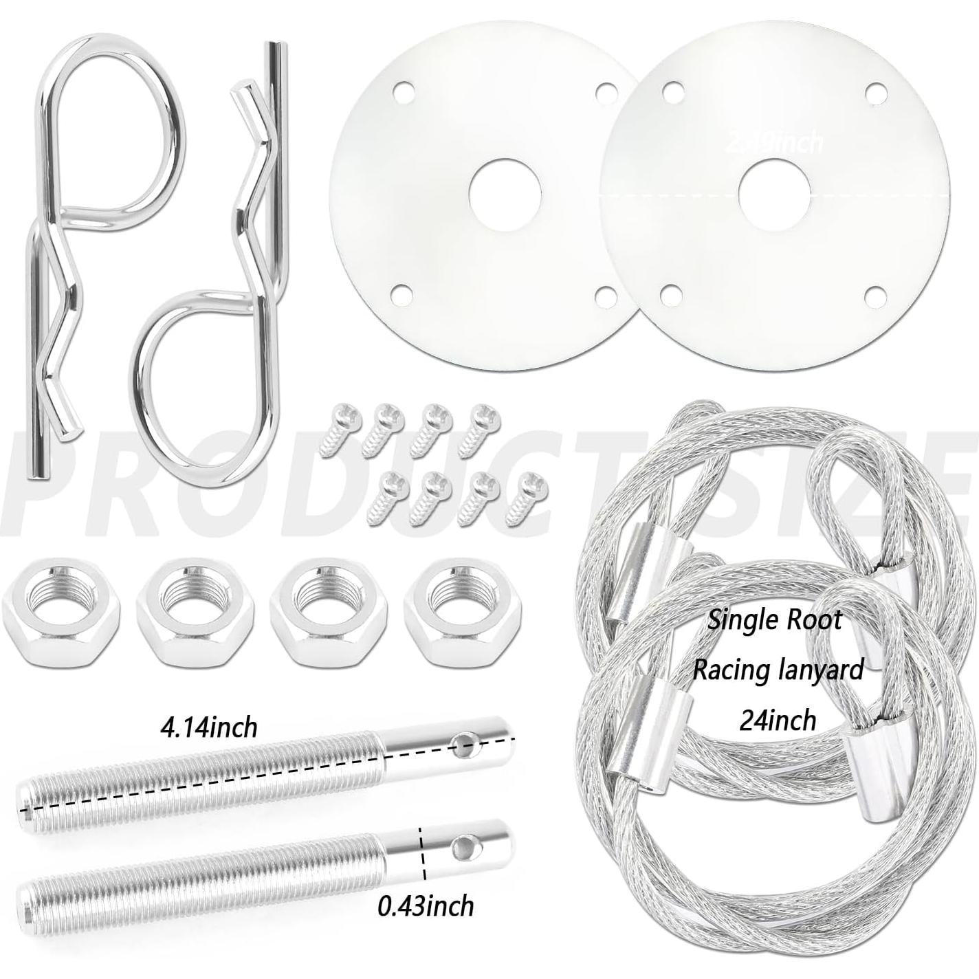 Kit de Pines de Capó IHOTDER Acero Inoxidable 10.52 cm Plata
