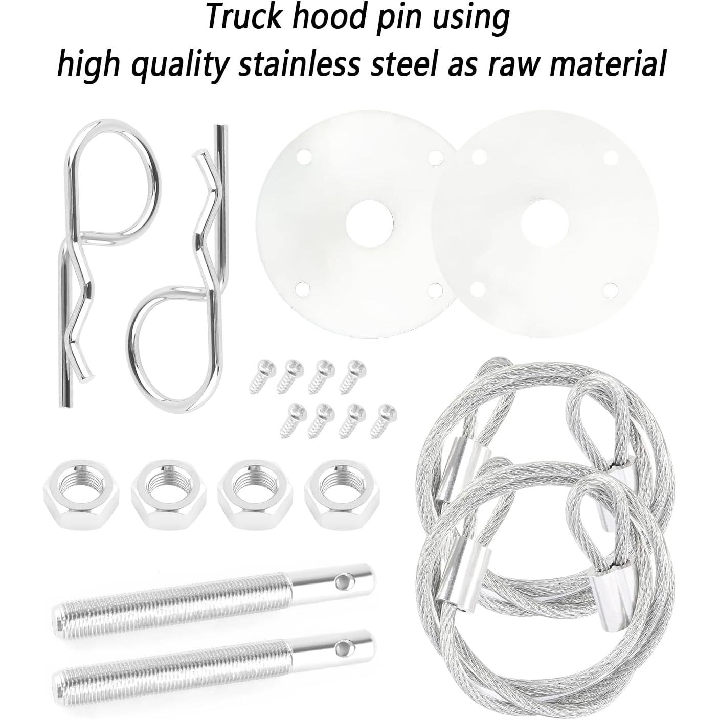 Kit de Pines de Capó IHOTDER Acero Inoxidable 10.52 cm Plata