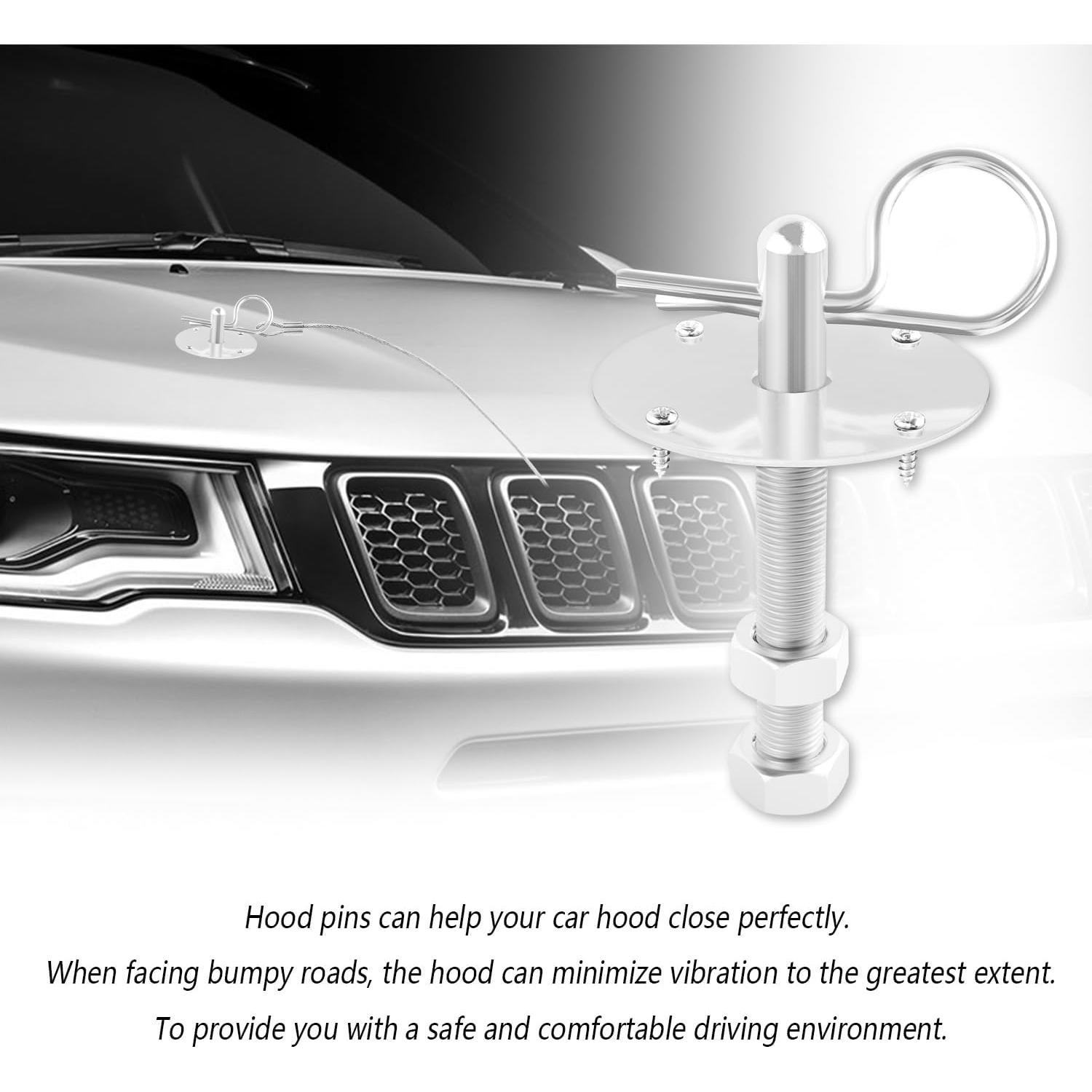 Kit de Pines de Capó IHOTDER Acero Inoxidable 10.52 cm Plata