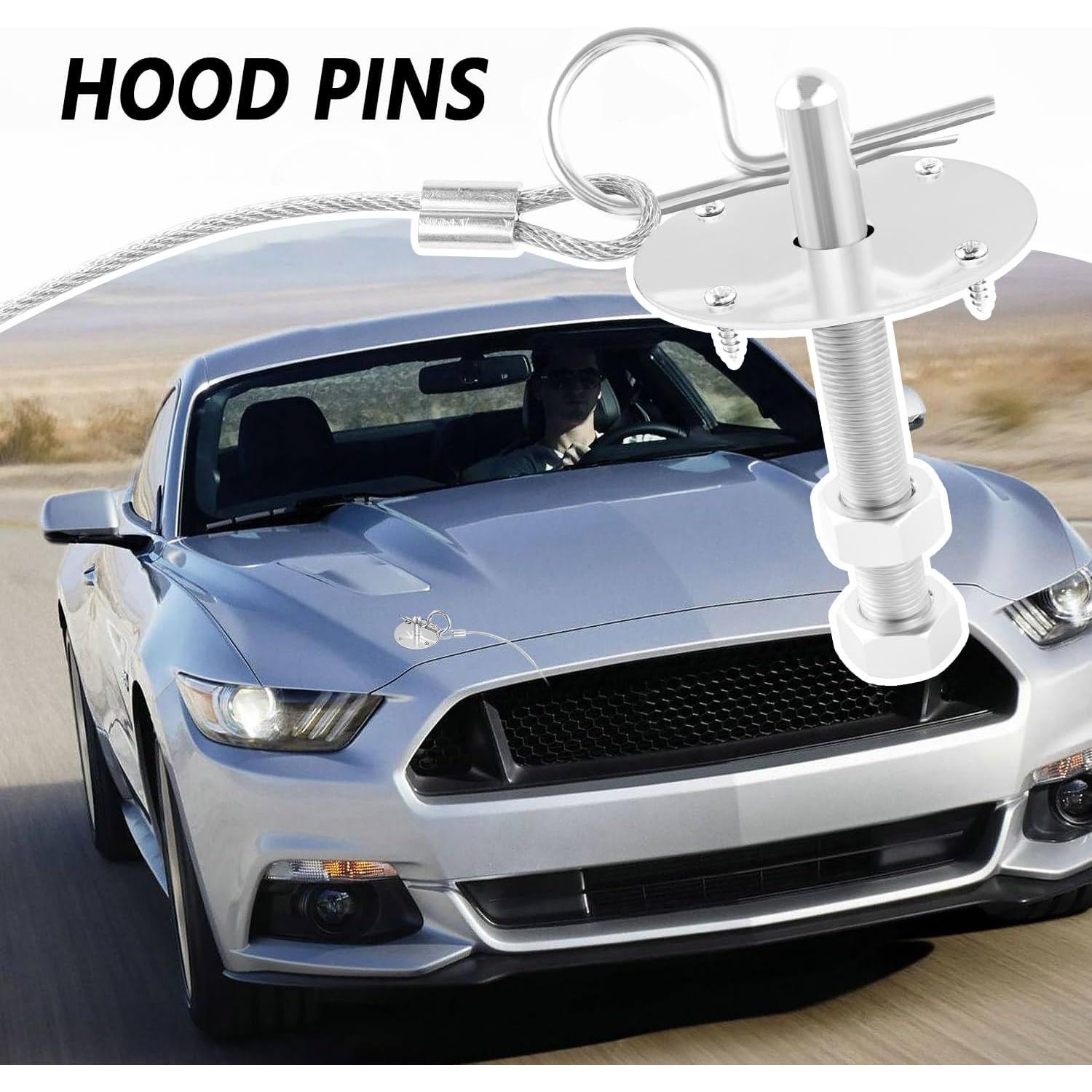 Kit de Pines de Capó IHOTDER Acero Inoxidable 10.52 cm Plata