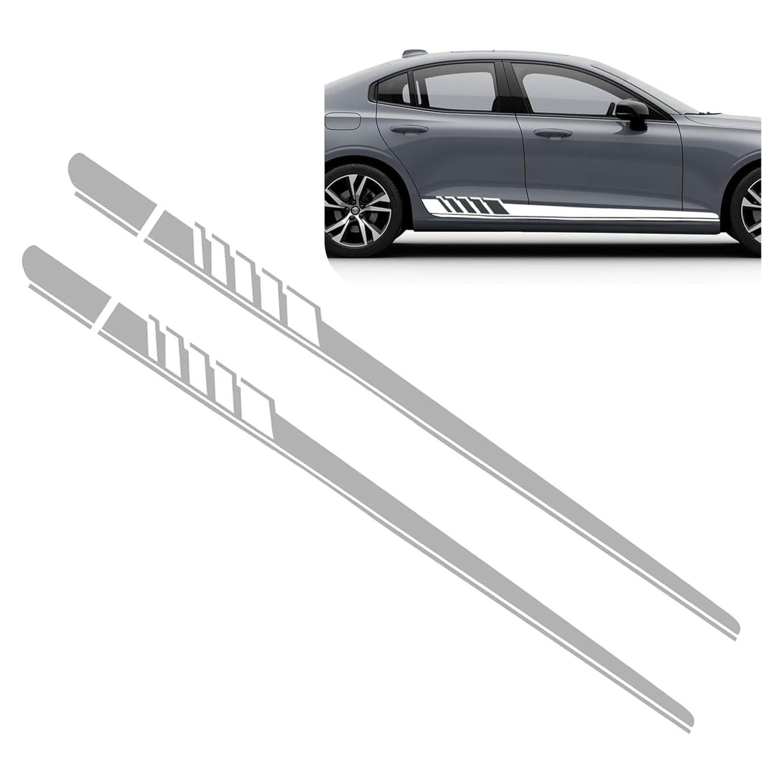 Calcomanías Largas para Auto Nowkont 2 PCS Blancas 11.48x225.12 cm