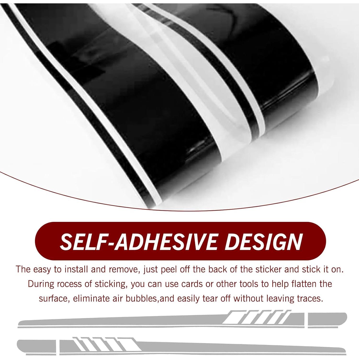 Calcomanías Largas para Auto Nowkont 2 PCS Blancas 11.48x225.12 cm