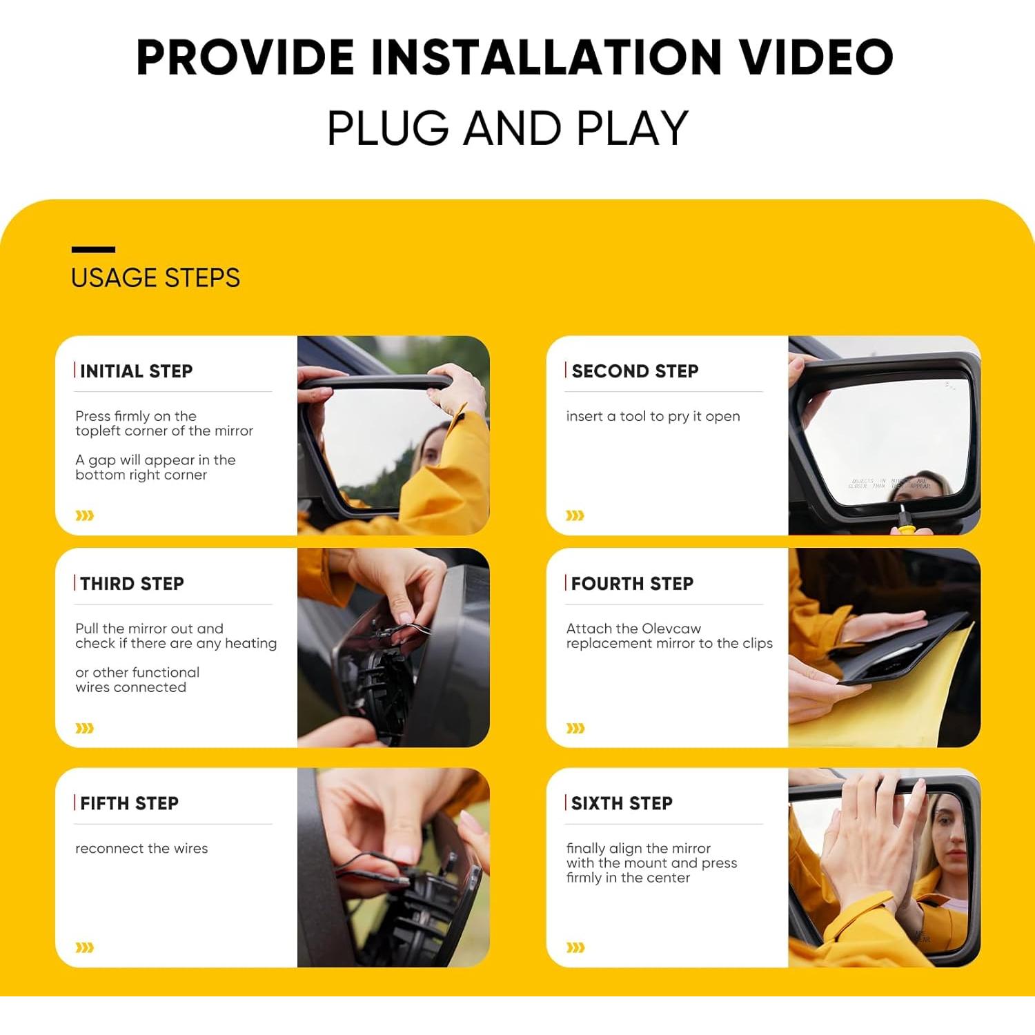 Espejo Lateral Derecho Calefaccionado Oleycaw Toyota Tacoma 2015-2019