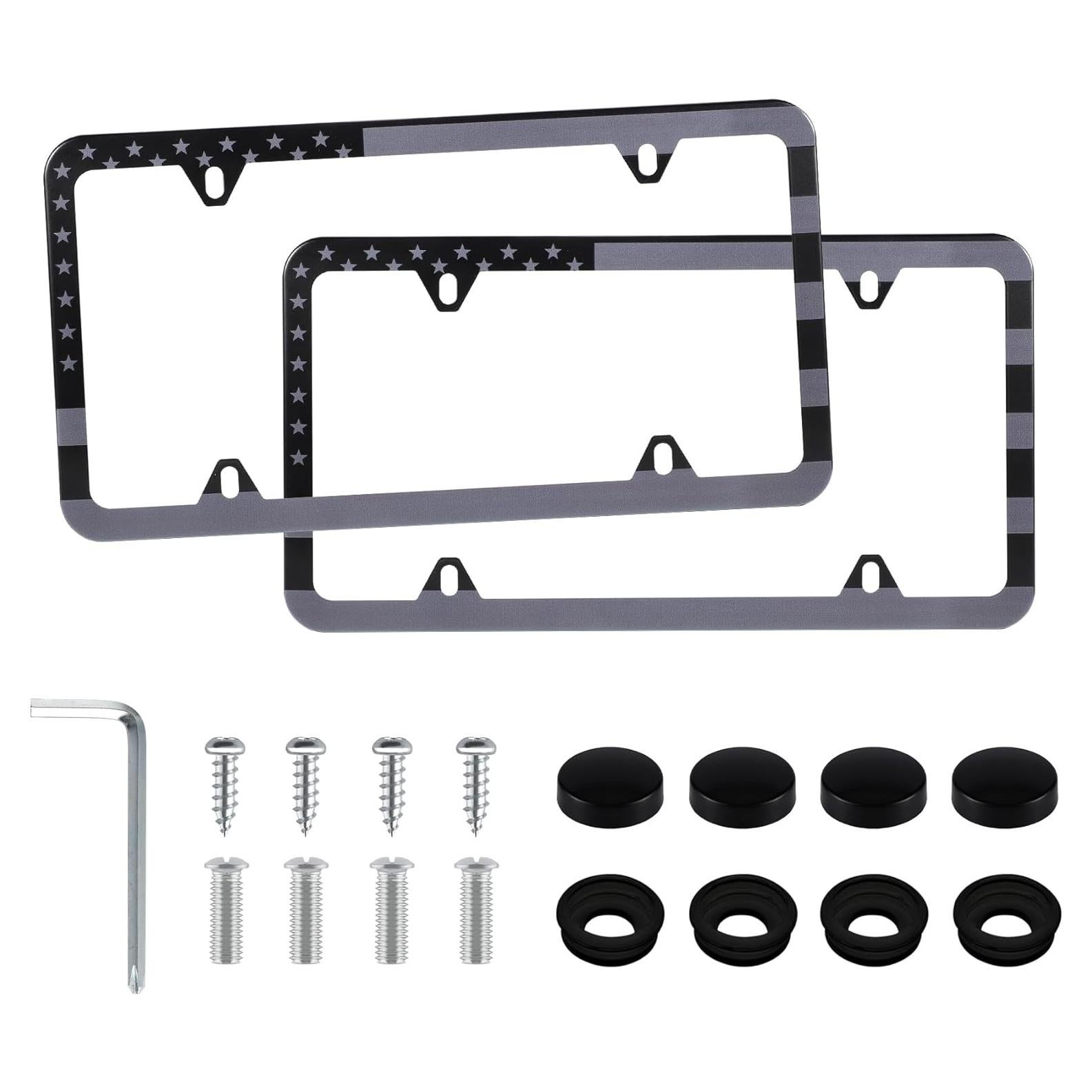 Marcos de Placas de Licencia LivTee Acero Inoxidable Negro