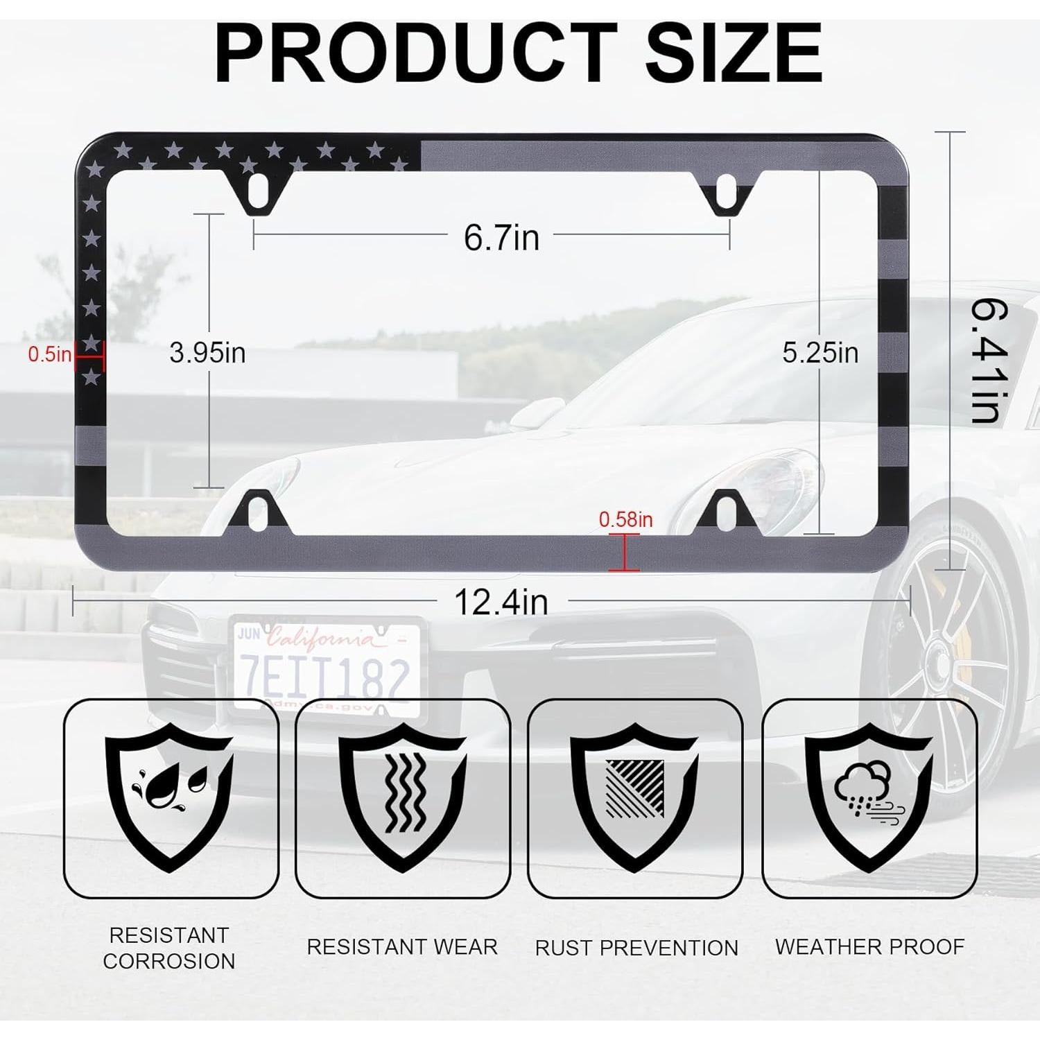 Marcos de Placas de Licencia LivTee Acero Inoxidable Negro