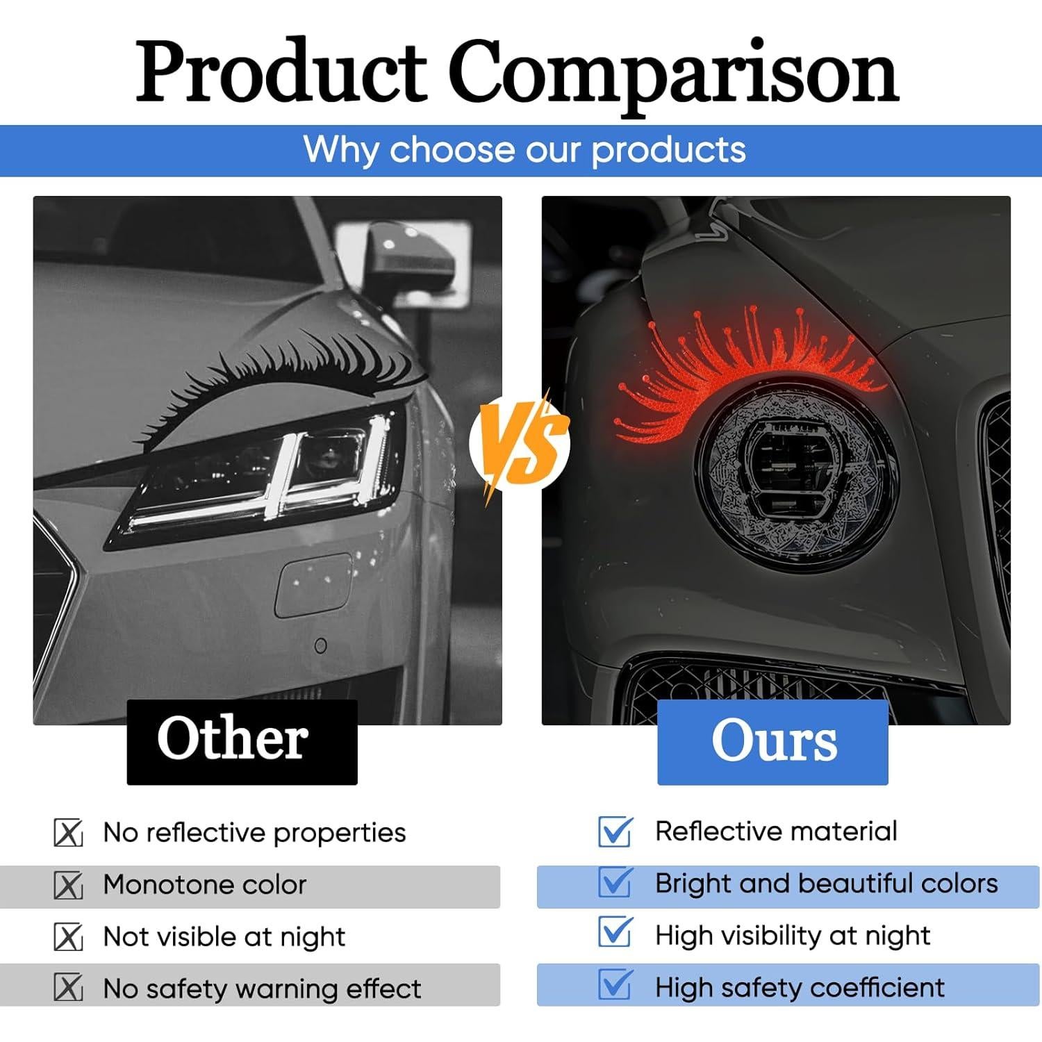 Calcomanías Reflectantes para Faros de Coche Wuyaoyao - 2 Pcs