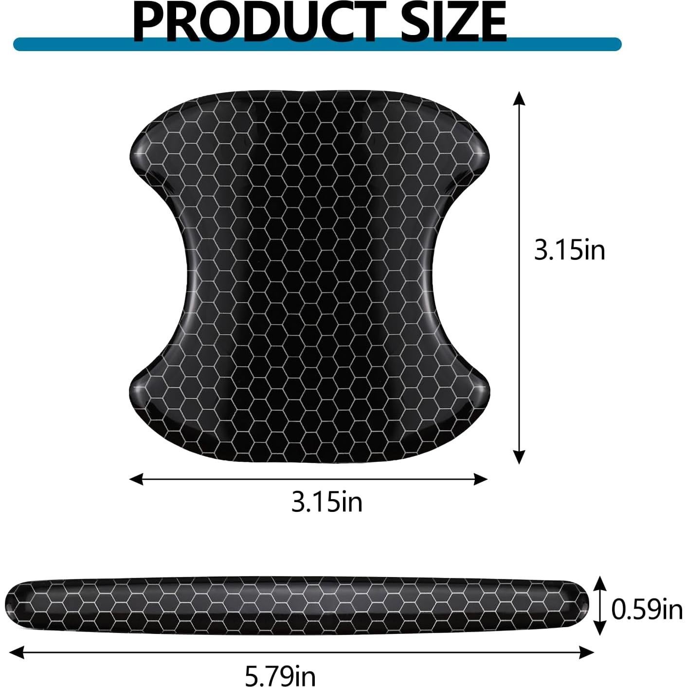 Protector de Manija de Puerta Wuyaoyao 8PCS Negro Reflectante