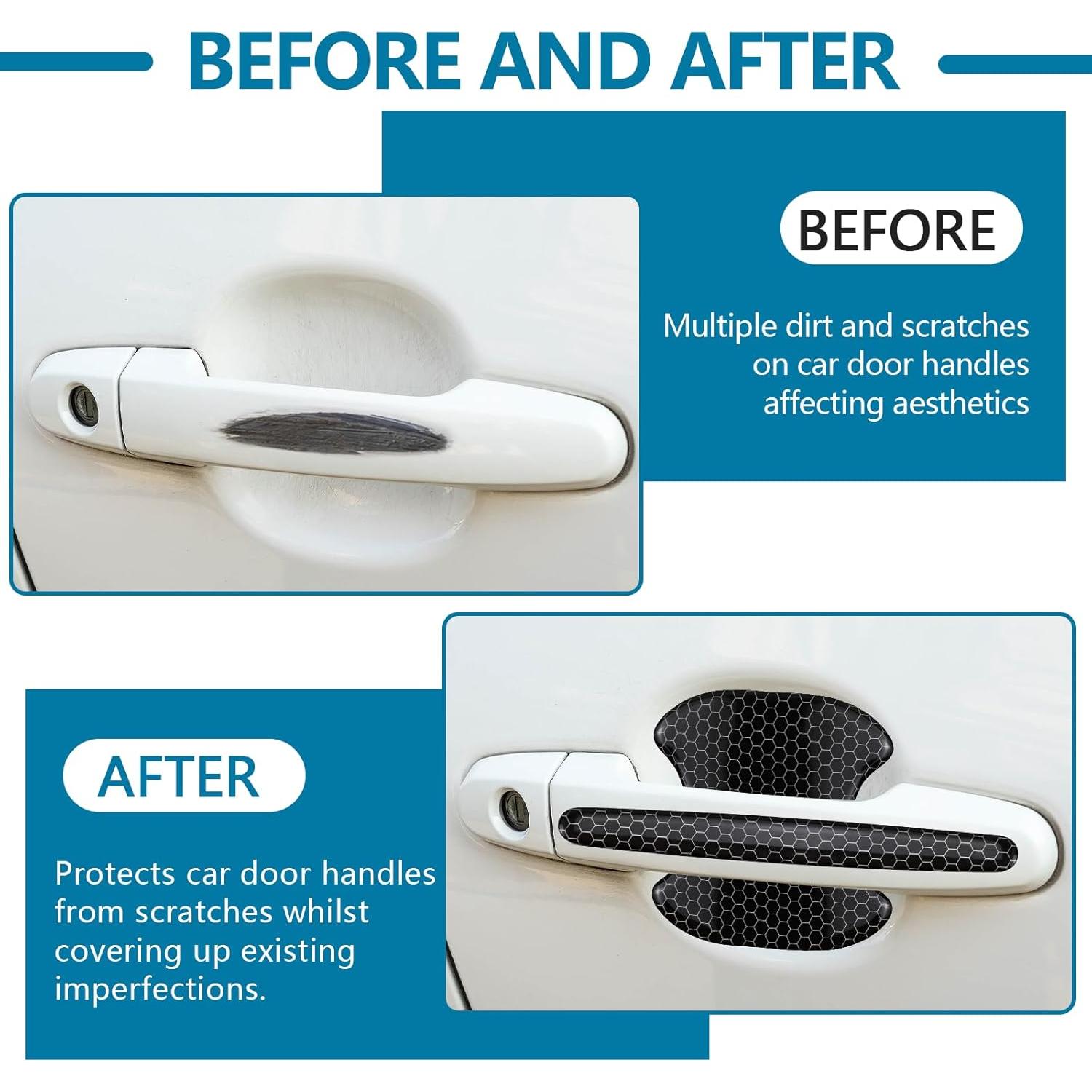 Protector de Manija de Puerta Wuyaoyao 8PCS Negro Reflectante