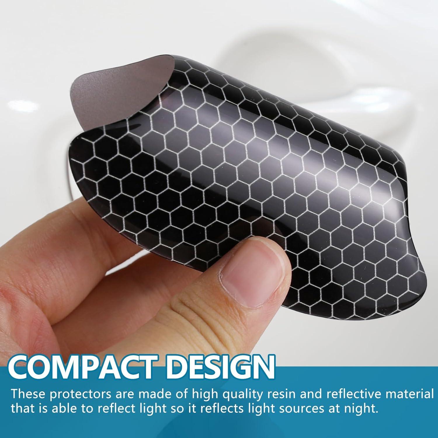 Protector de Manija de Puerta Wuyaoyao 8PCS Negro Reflectante