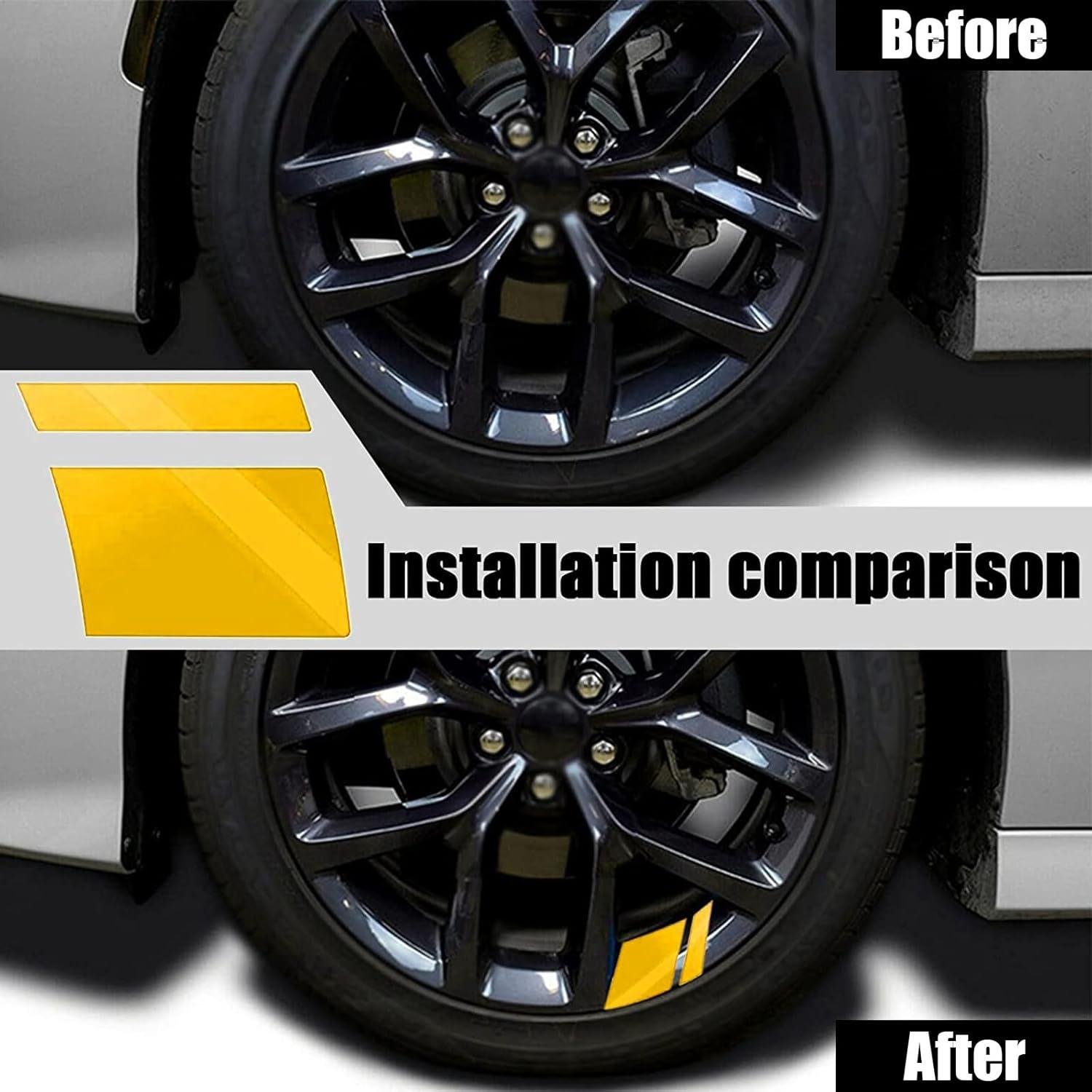 Calcomanías Reflectantes para Llantas Gunhunt 6 PCS Amarillo