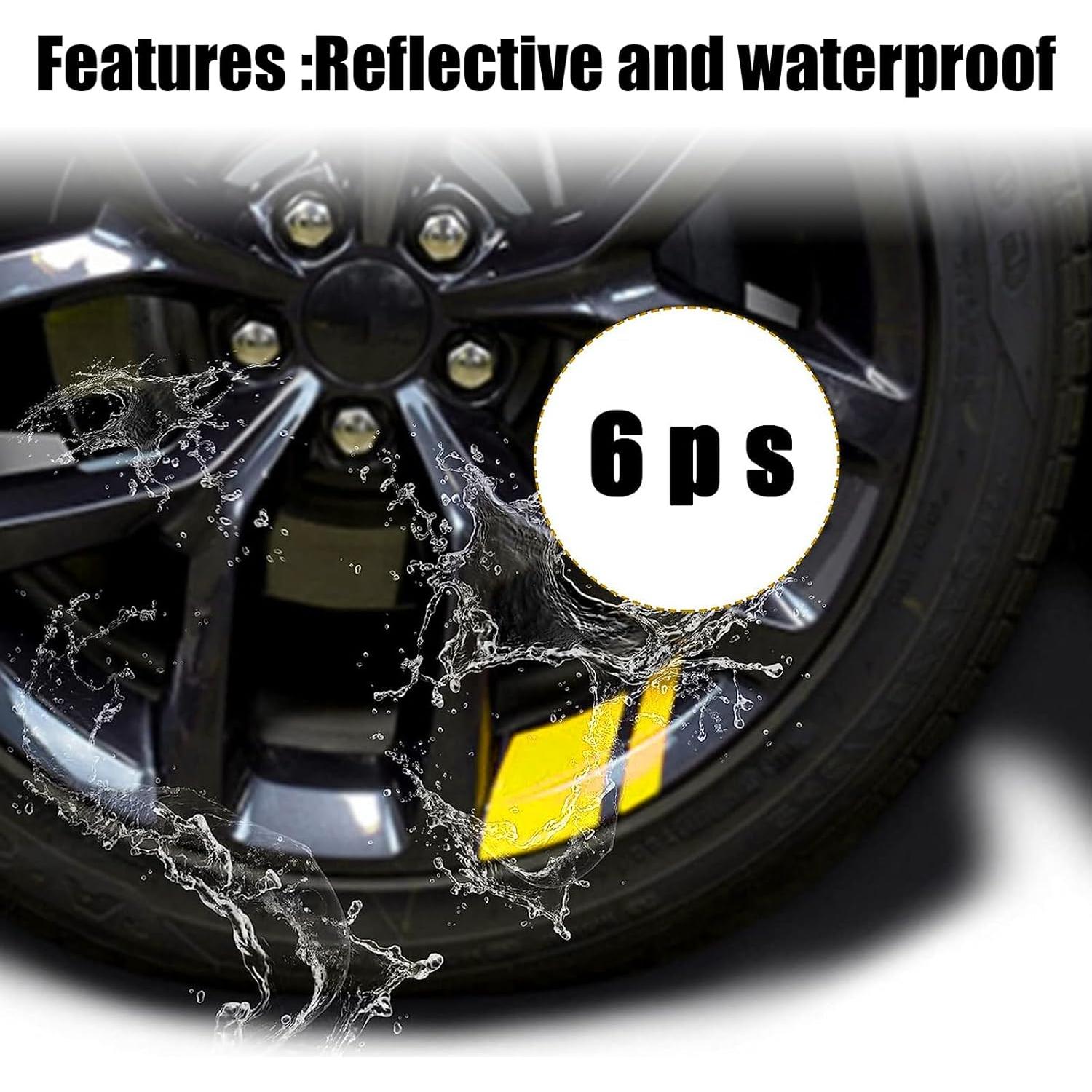 Calcomanías Reflectantes para Llantas Gunhunt 6 PCS Amarillo